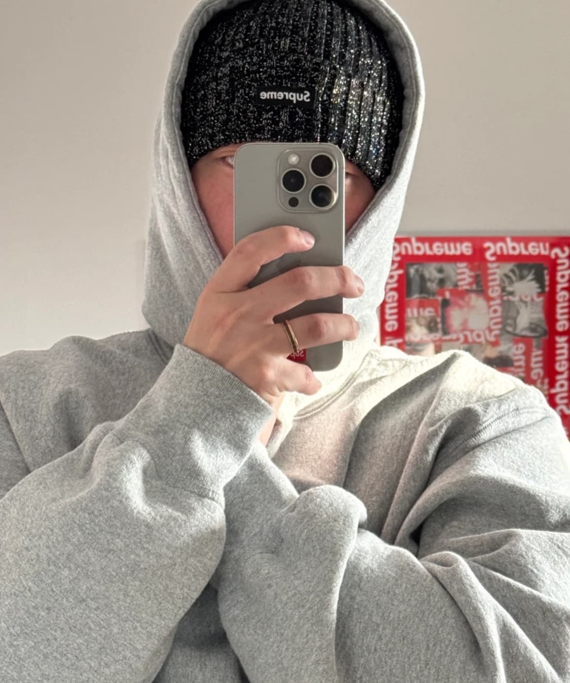 25SS 슈프림 오버다이드 비니 메탈블랙 (미착용) 상품이미지1