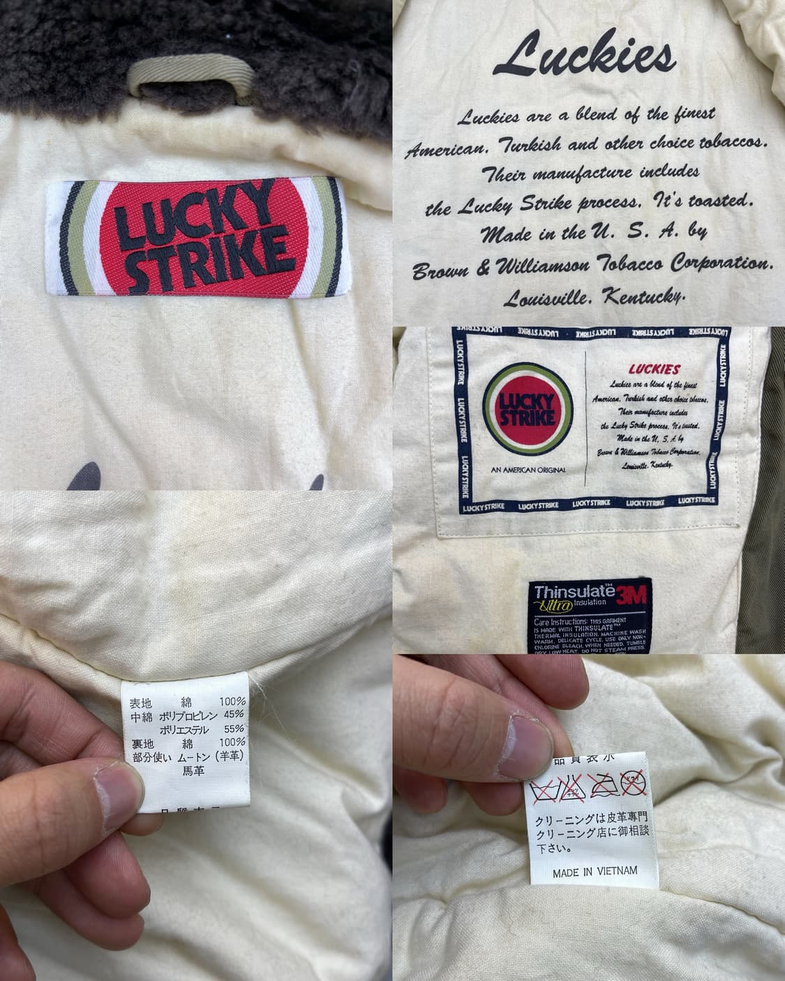 럭키 스트라이크 U.S.A.F 타입 B-3 홀스하이드 무스탕 상품이미지9