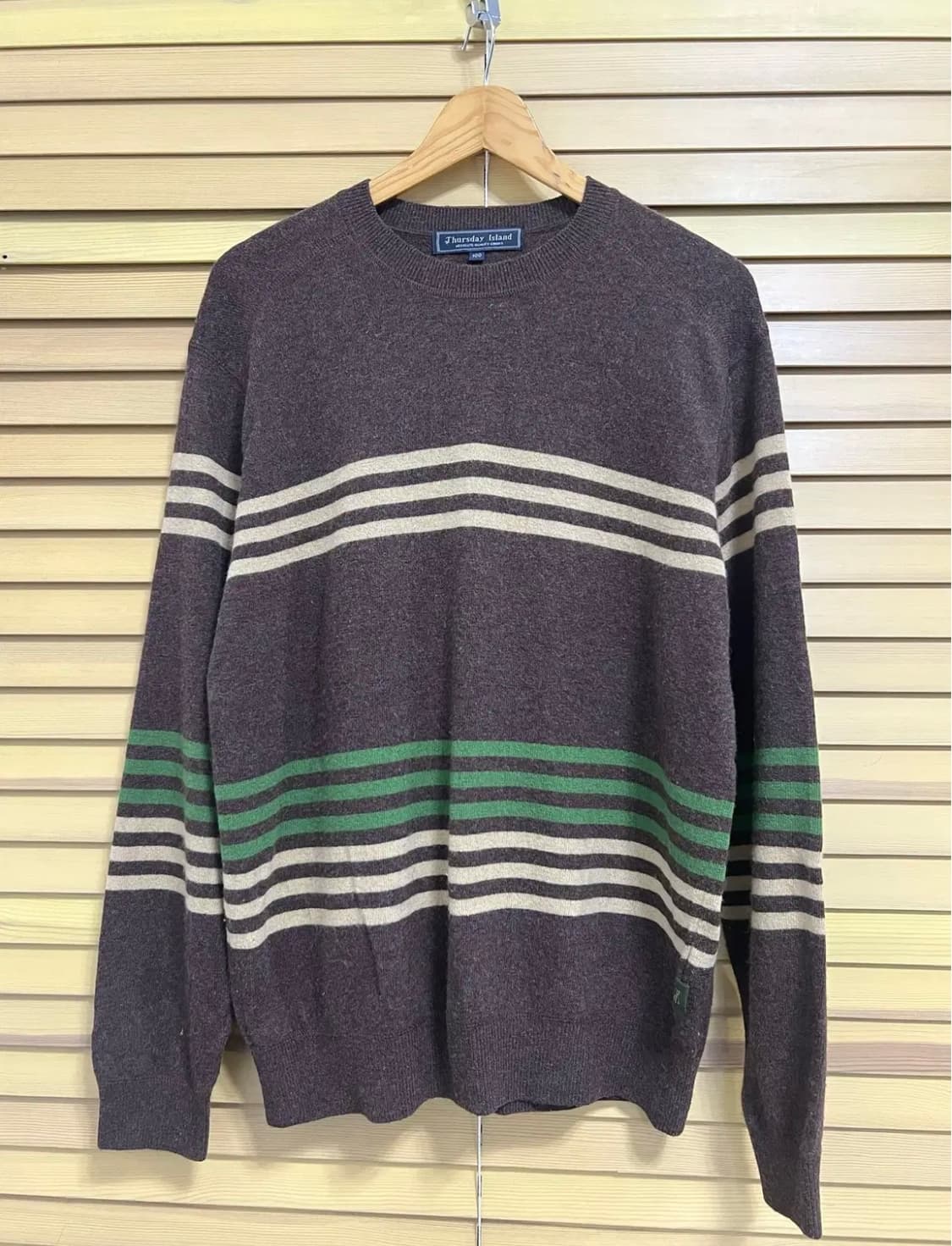 써스데이아일랜드 남성 진브라운 울니트 100사이즈 상품이미지2