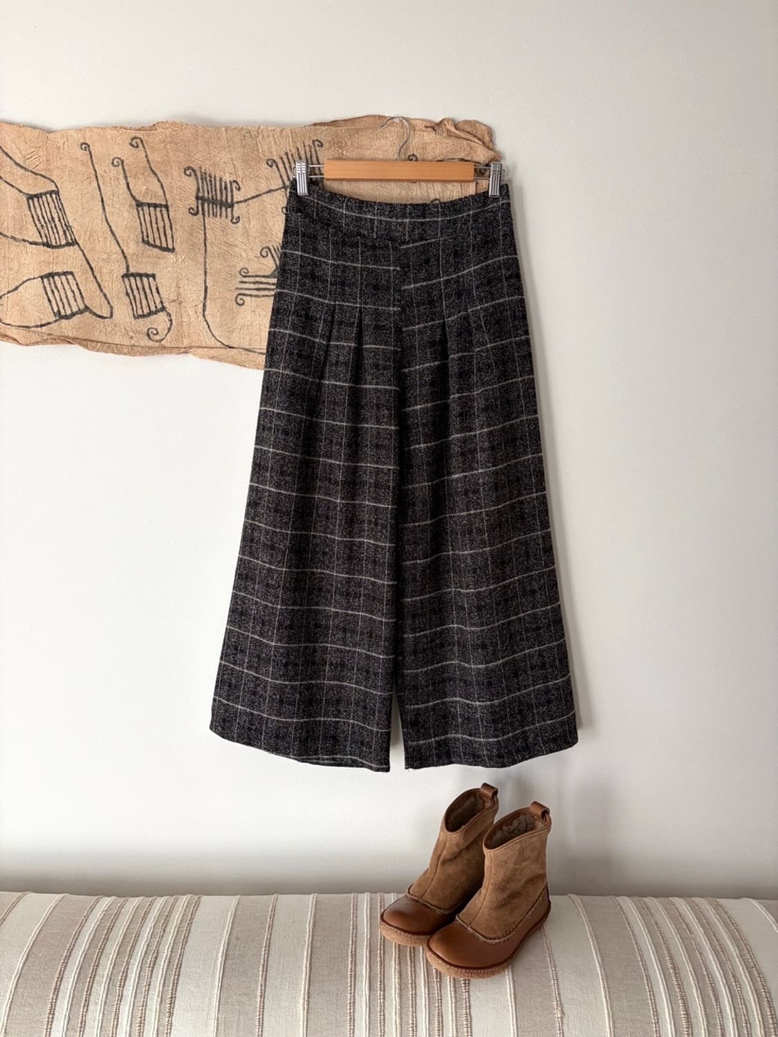 check patterned wide pants 상품이미지1