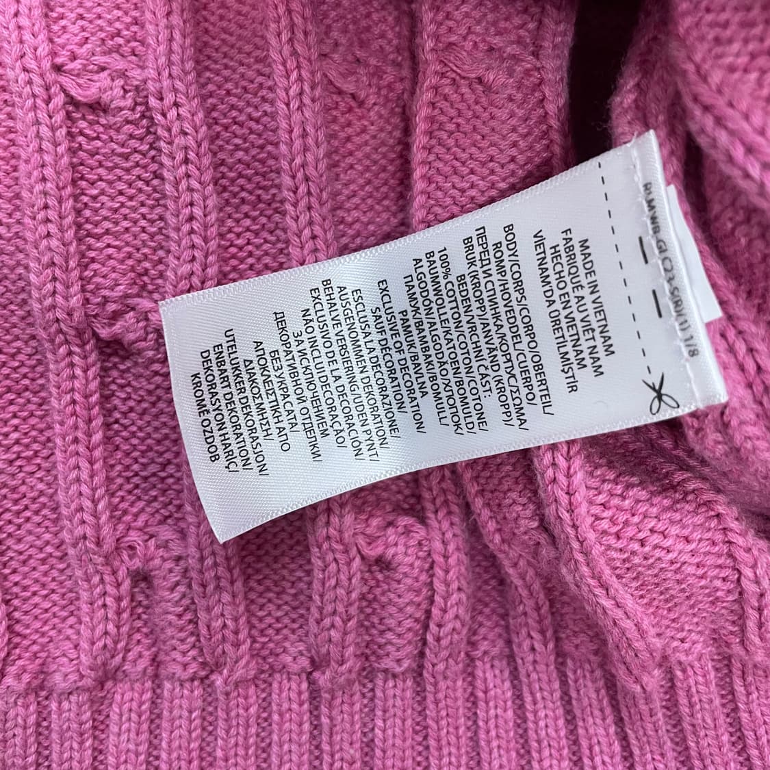 폴로 랄프로렌 포니 로고 케이블 니트 핑크 상품이미지5