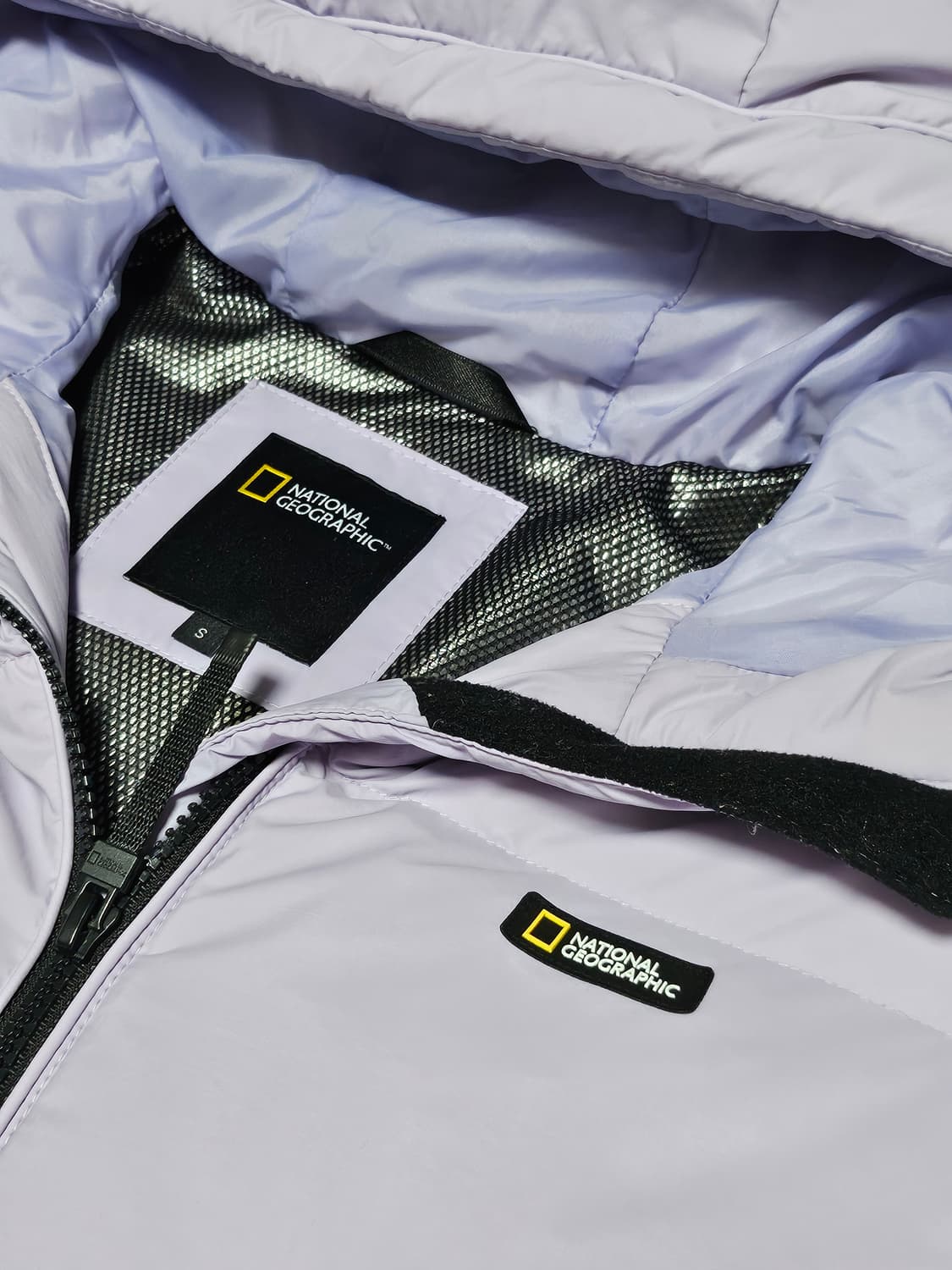내셔널지오그래픽 구스 숏패딩 연보라 S 상품이미지3