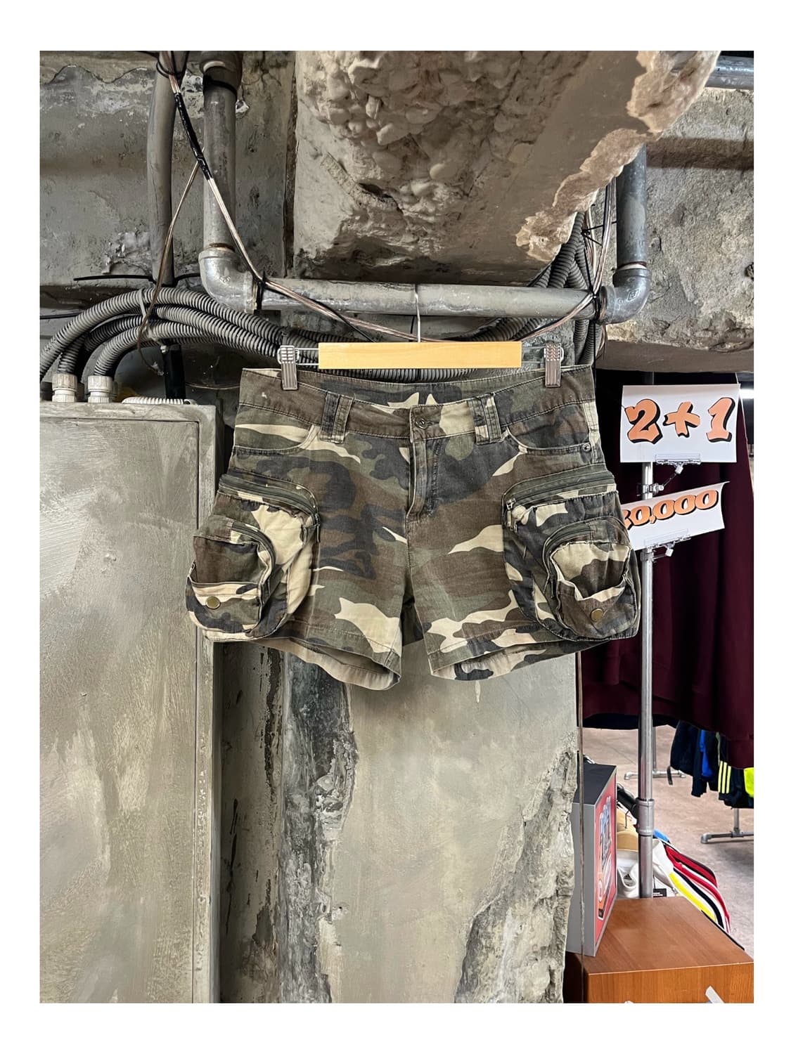 빈티지 카모 카고 숏팬츠 M #csz3511 상품이미지1