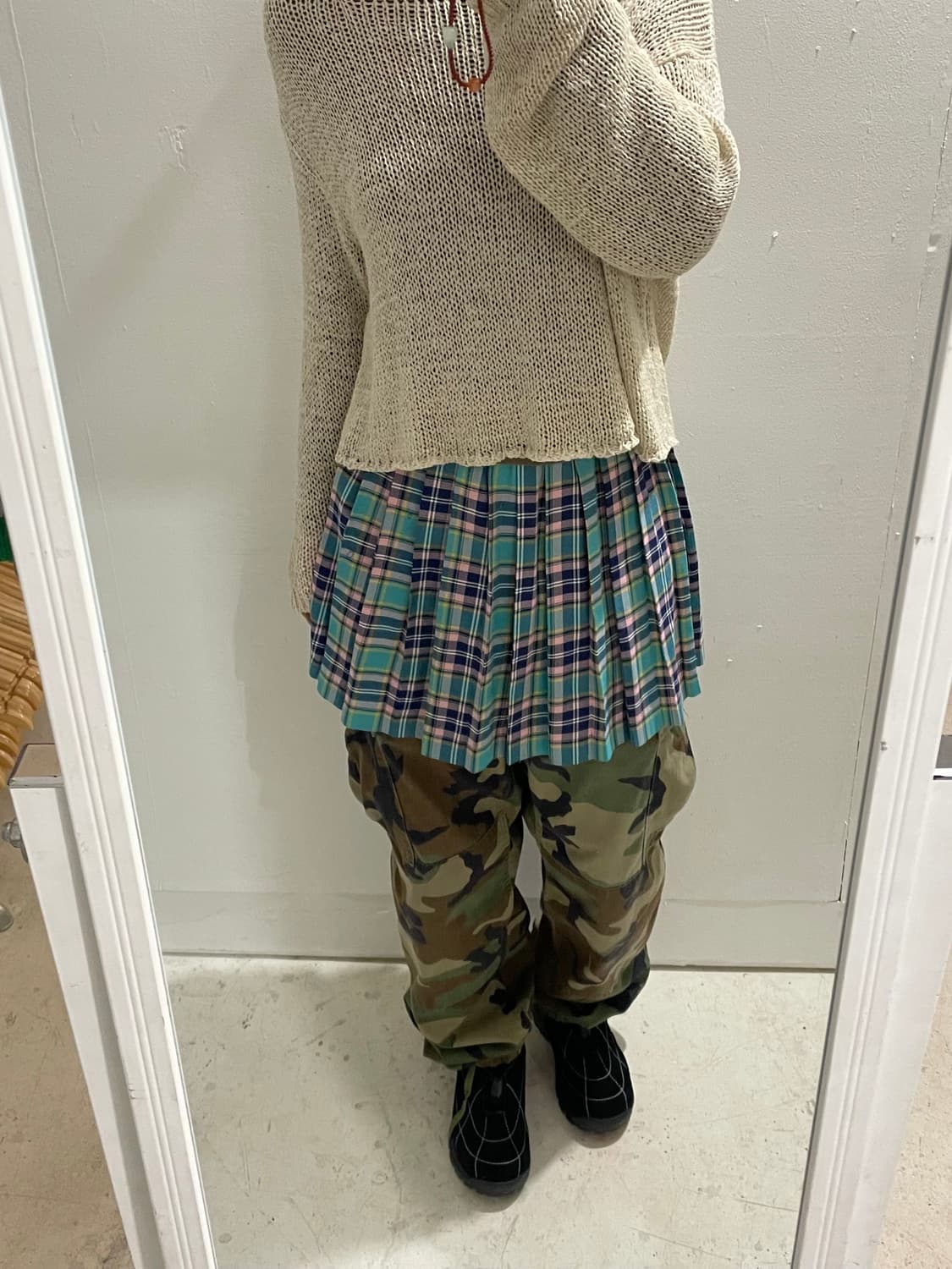 일본 빈티지 키치 플리츠 스커트 상품이미지1