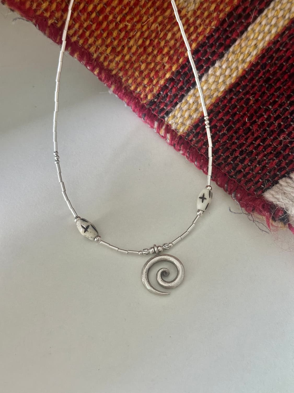 Spiral Sign Cow Horn 925silver necklace 상품이미지5