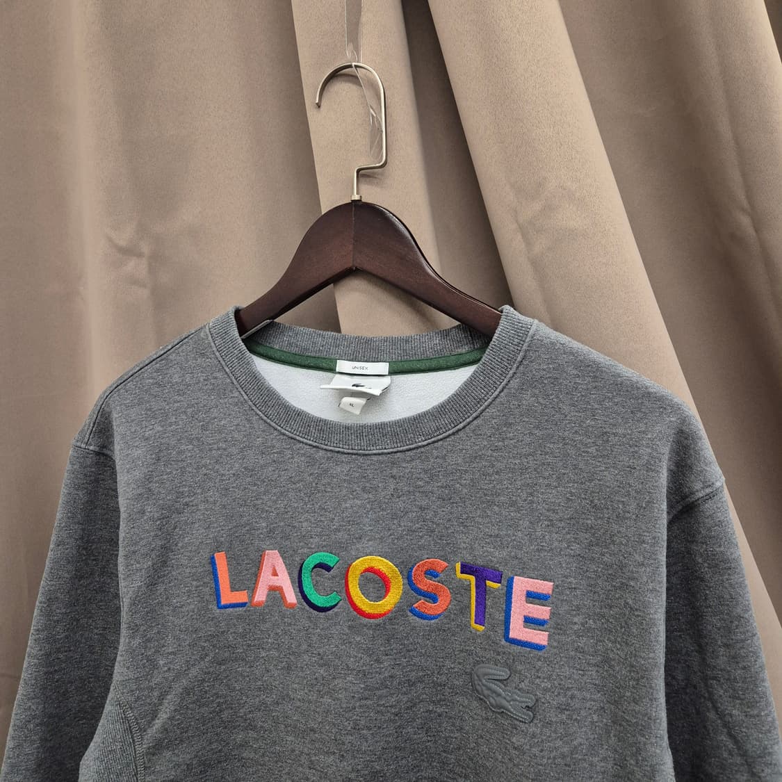 라코스테 유니섹스 루즈핏 자수 맨투맨 XL 상품이미지2