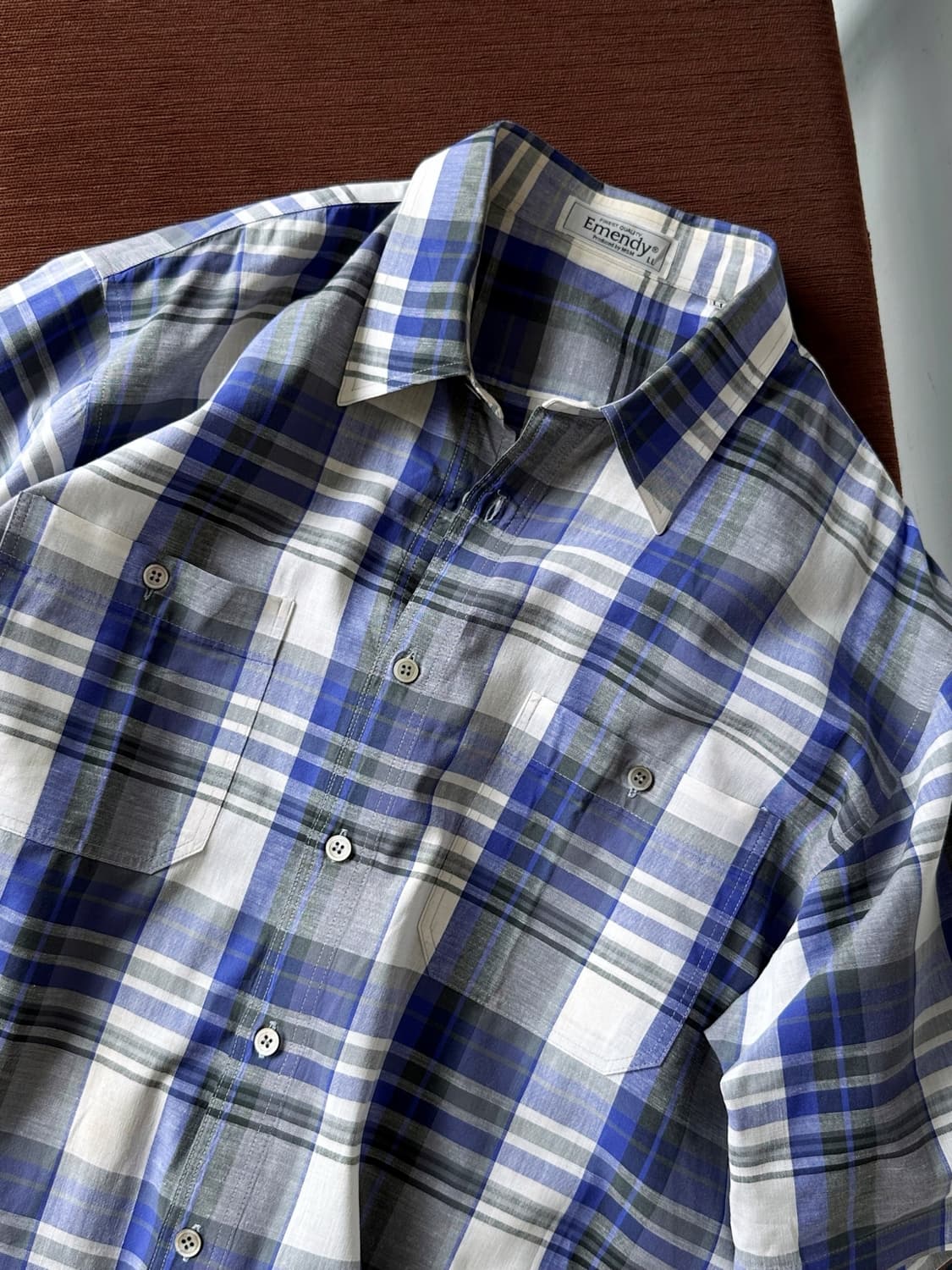 Natural cotton linen design check H/S sh 상품이미지1