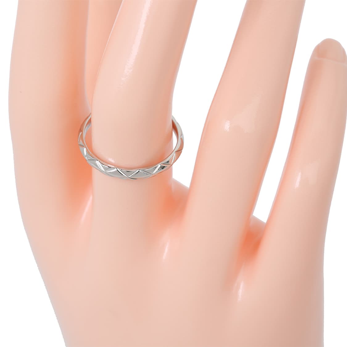 샤넬 마틀라세 코코크러쉬 반지 화이트골드 퀼팅 링 58호 상품이미지6