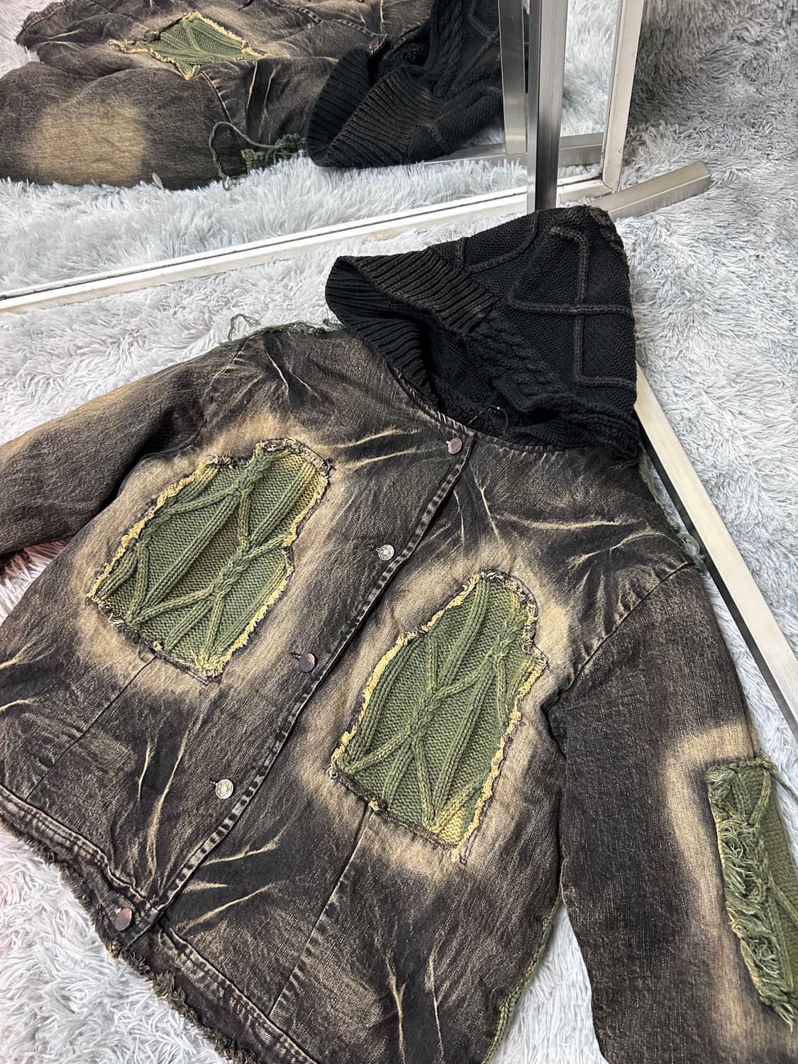 빈티지 니트 포인트 자켓 상품이미지3