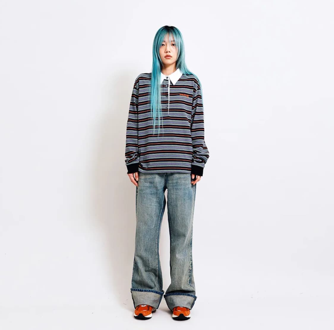STRIPE RUGBY T-SHIRTS (BLACK) 상품이미지2