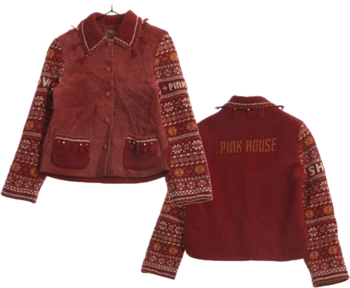 Pink house 핑크하우스 레더니트자켓 상품이미지1