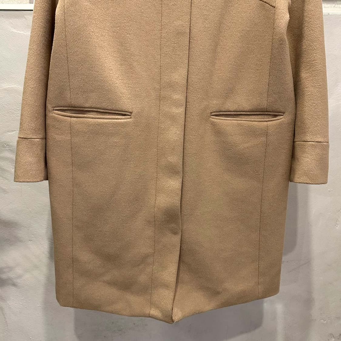 JPN VINTAGE 후드 코트 히든 클로저 투포켓 하이넥 디테일 베이지 상품이미지4