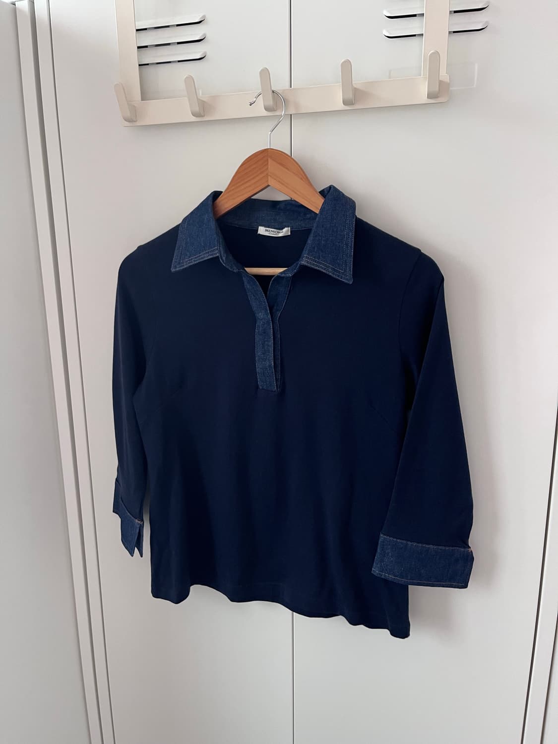 Memory 데님 셔츠 레이어드 카라 티셔츠 상품이미지9