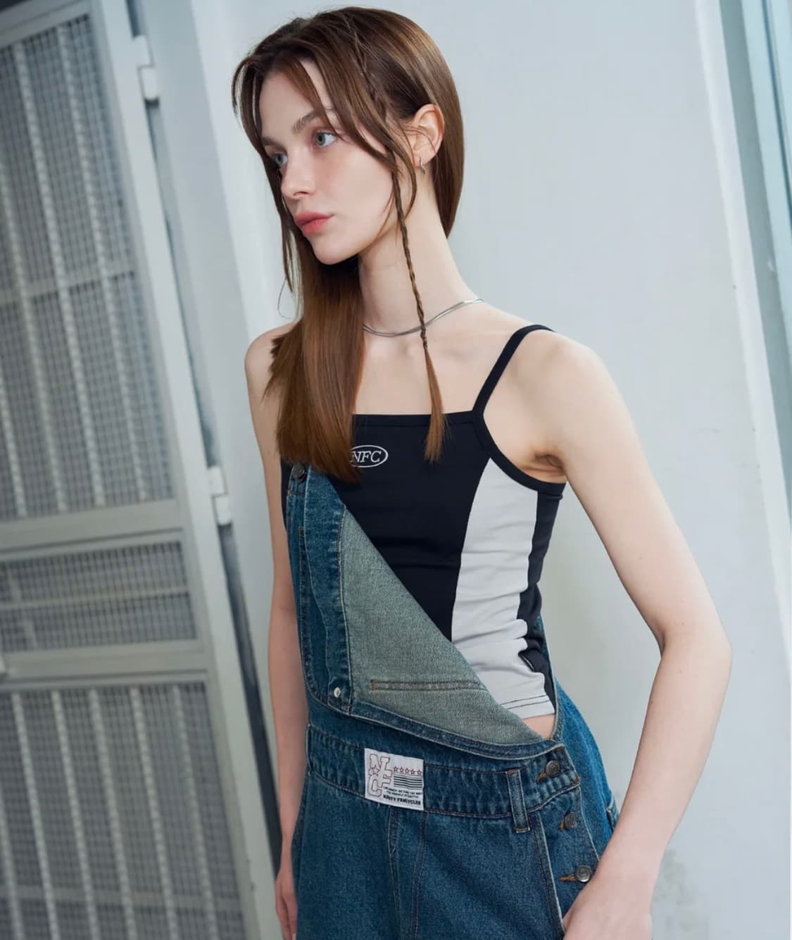 네스티팬시클럽 | 유쓰 데님 오버롤 다크 블루 상품이미지2