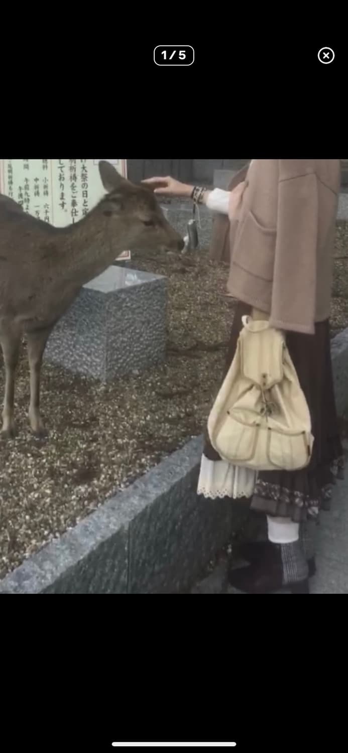 빈티지 모리걸 베이지 백팩 상품이미지5