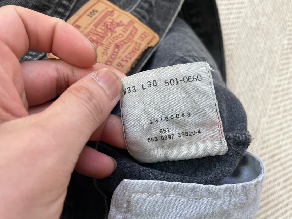 90s 리바이스 usa 501 블랙 데님팬츠 상품이미지2