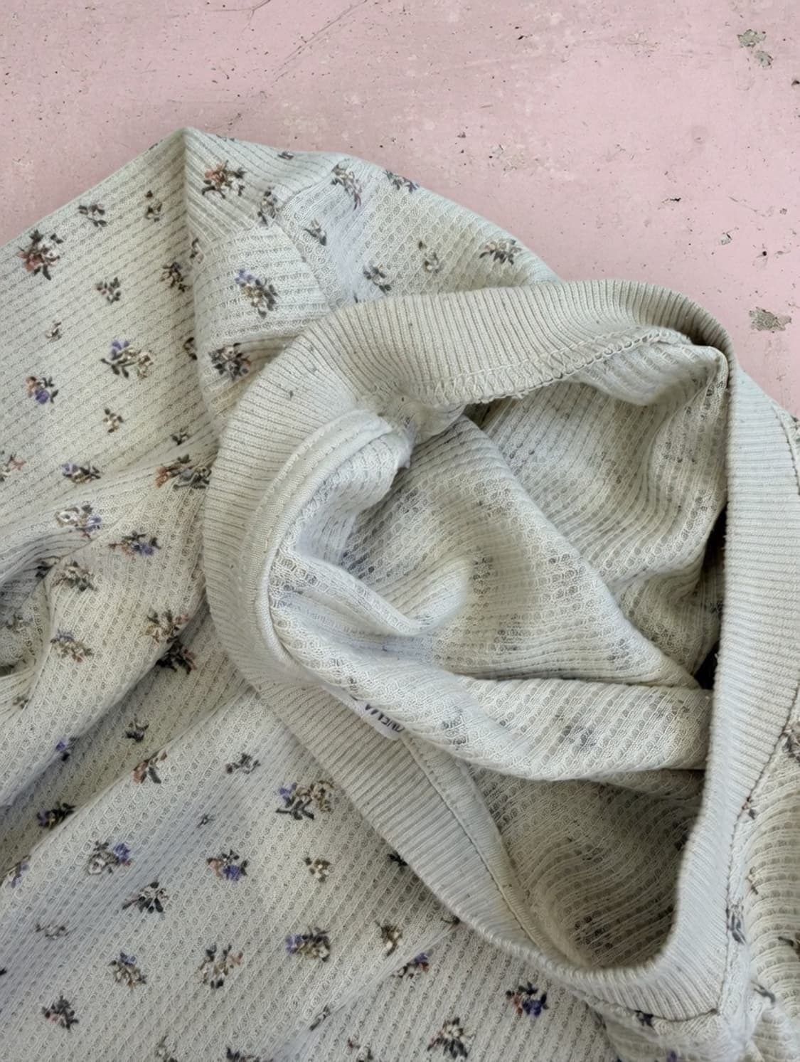 Cinema club vintage floral waffle top 상품이미지8