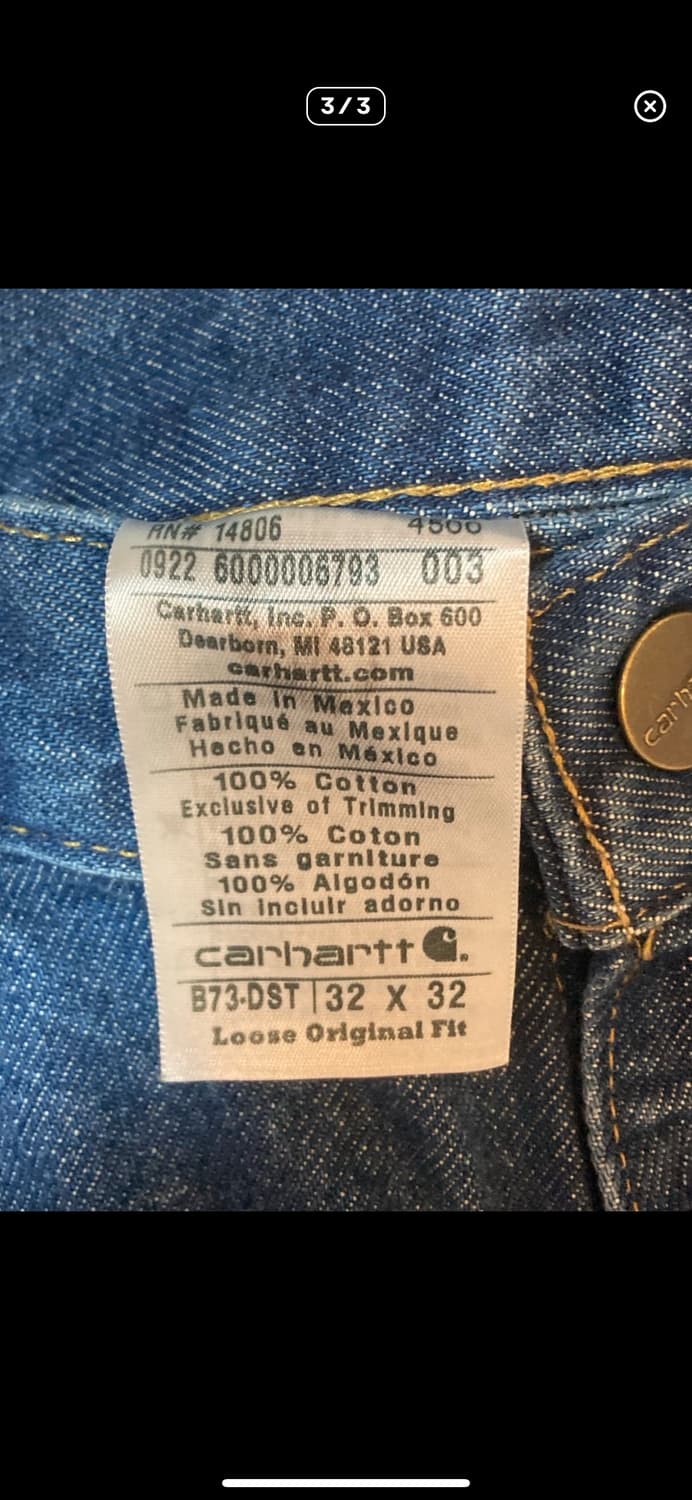 칼하트 B73-DST 더블니 데님 팬츠 32x32 상품이미지4