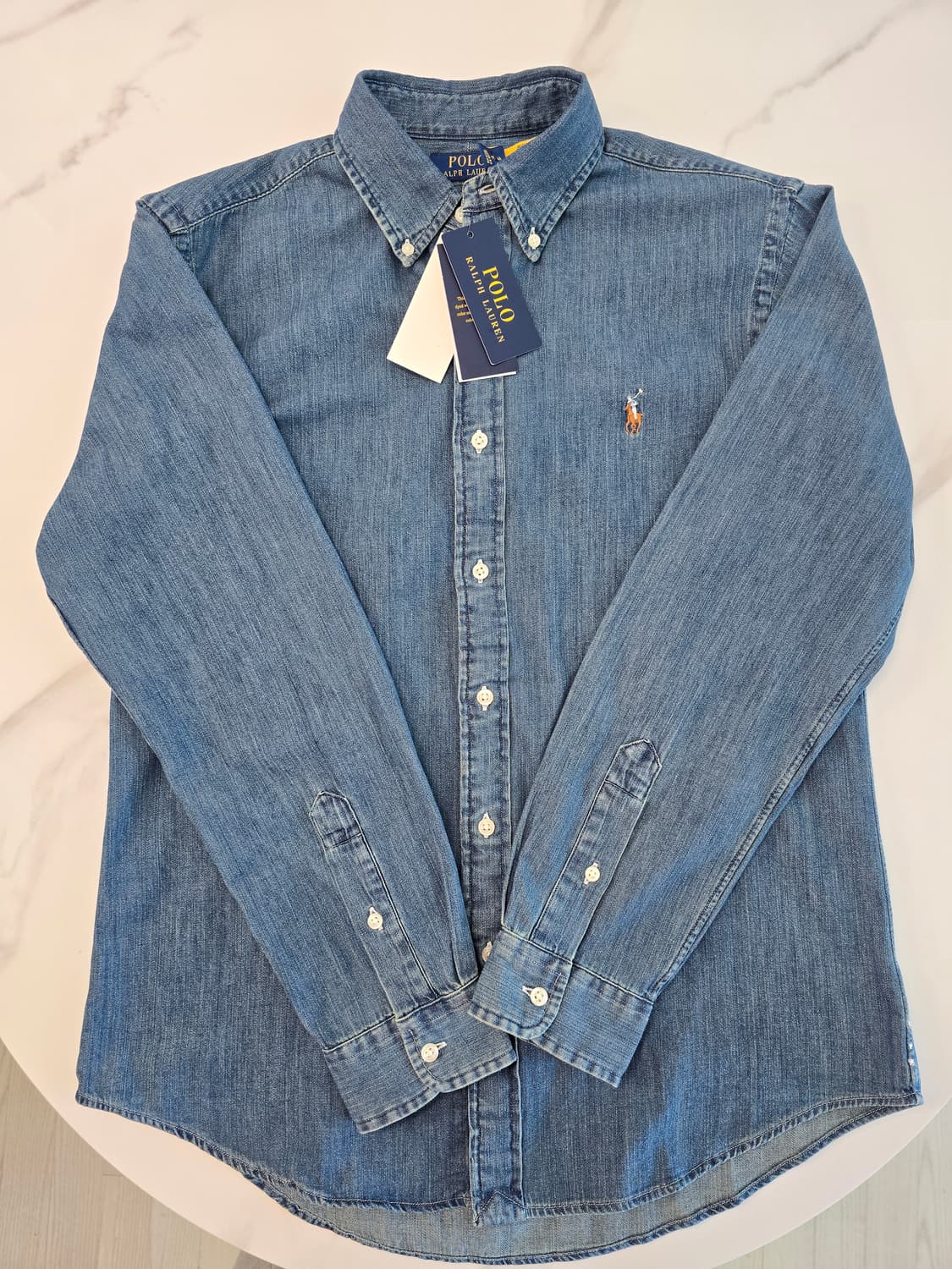 폴로 랄프로렌 데님 셔츠 커스텀핏 M(100) 미사용 신품 상품이미지1