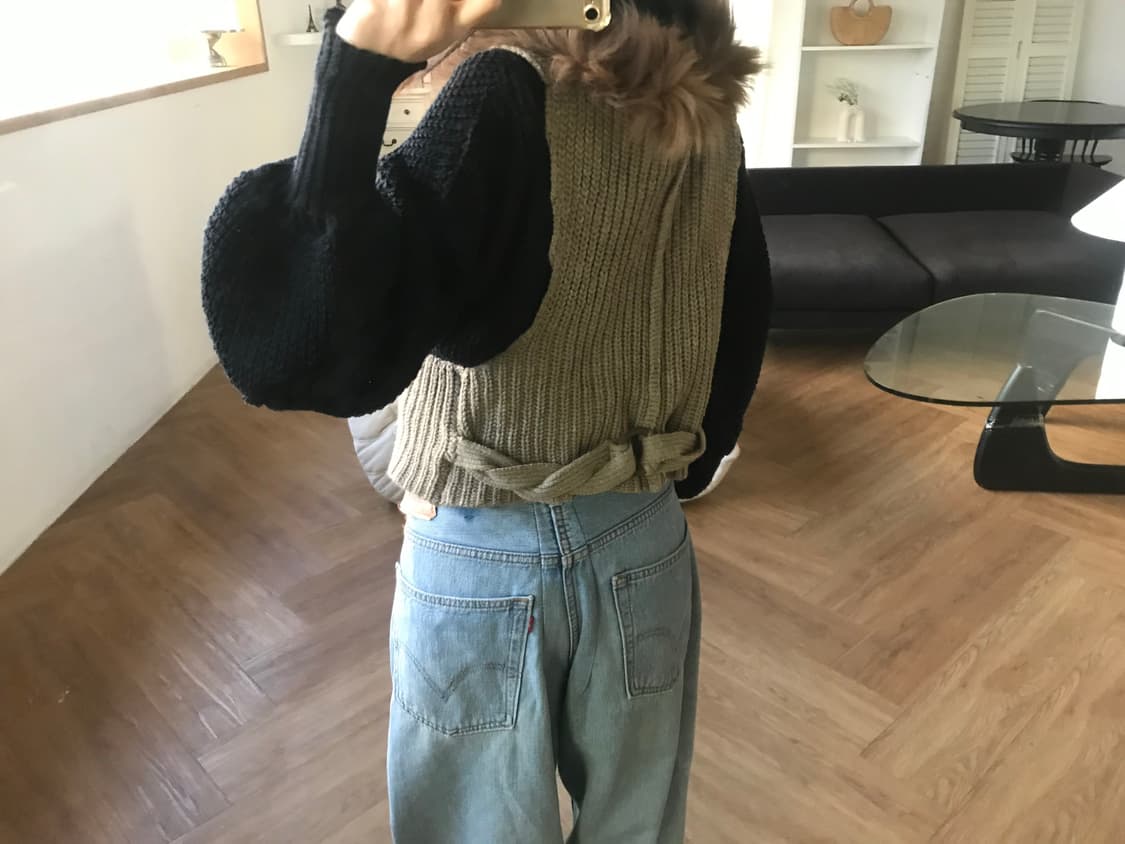 vintage fur vest 상품이미지4