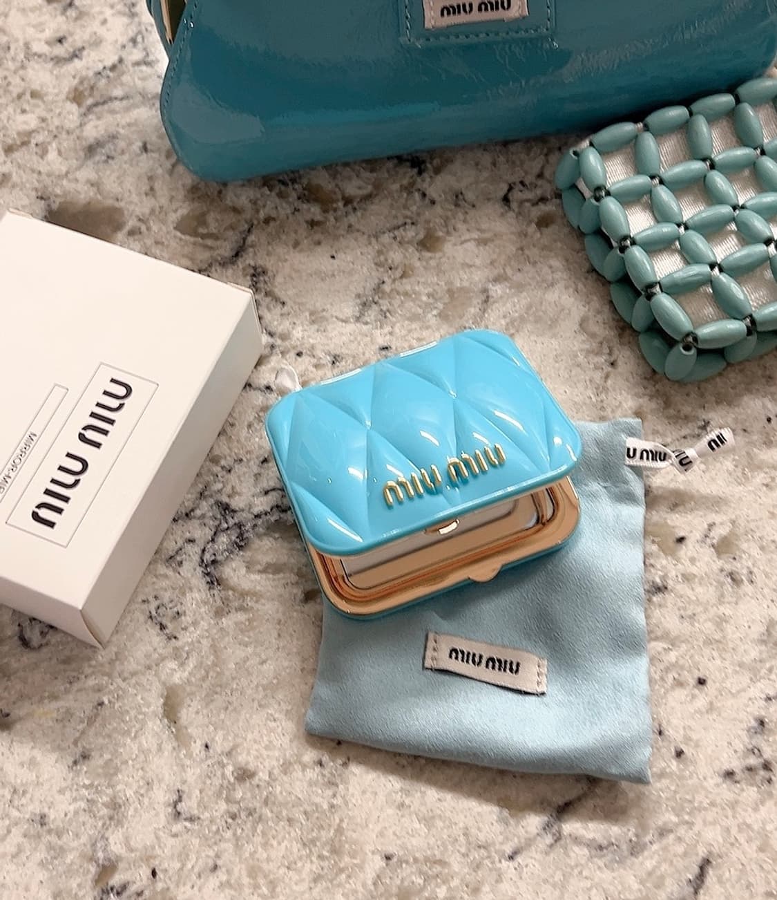 미우미우 하늘 양면 손거울 상품이미지3