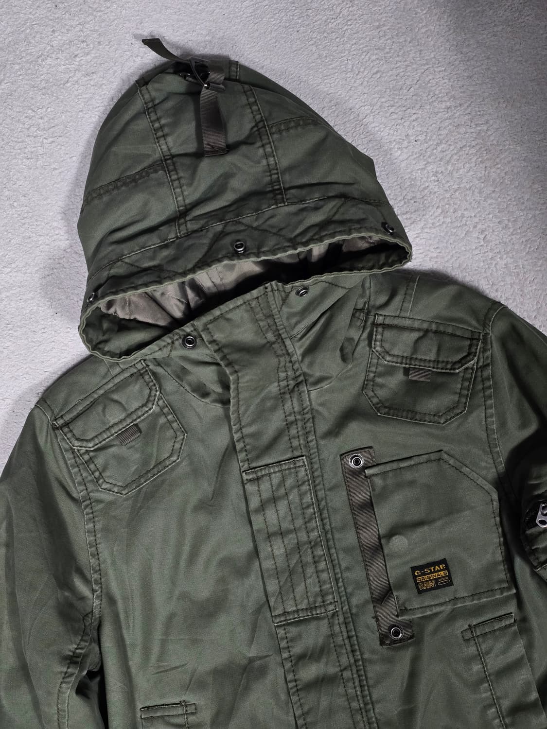 G-STAR RAW 지스타로우 카키색 후드 봄버 자켓 S 상품이미지1