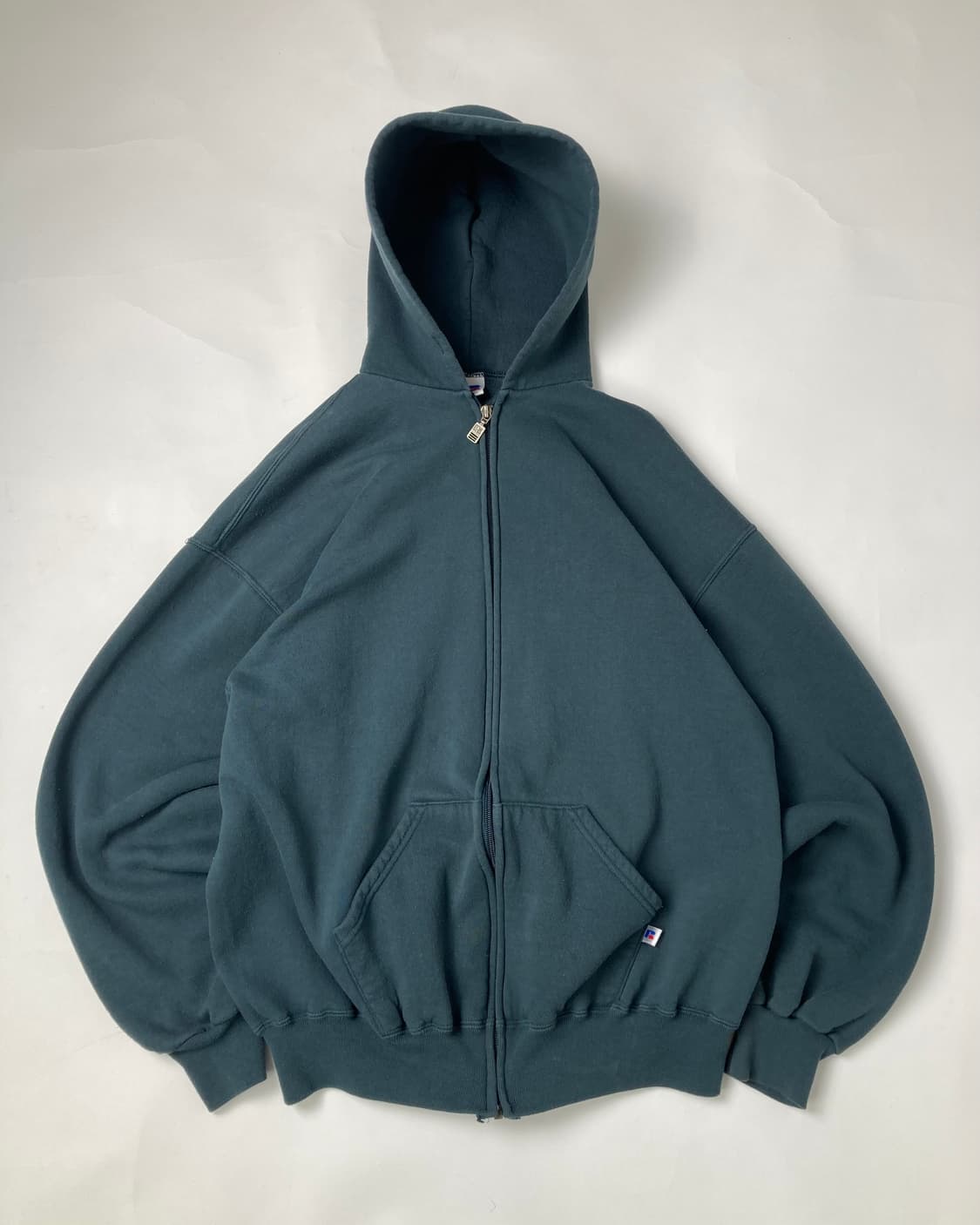 90s Russell Zip Up Hoodie (sage green) 상품이미지1