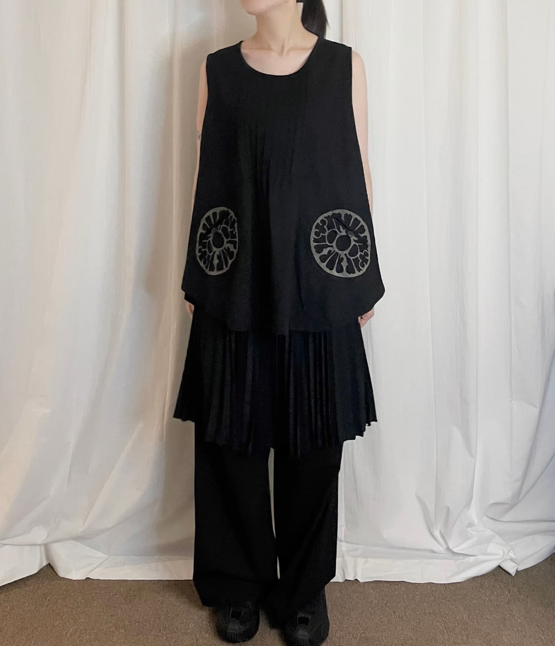 Oriental Pocket Sleeveless - Black 상품이미지2
