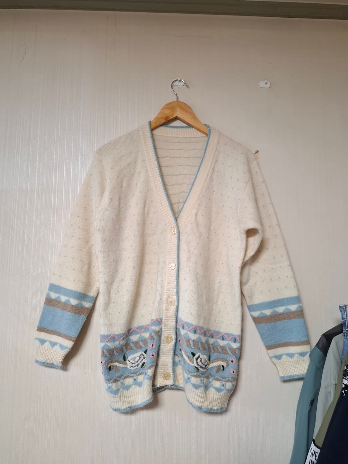 일본빈티지 헤어리한 모리걸 롱가디건 상품이미지3