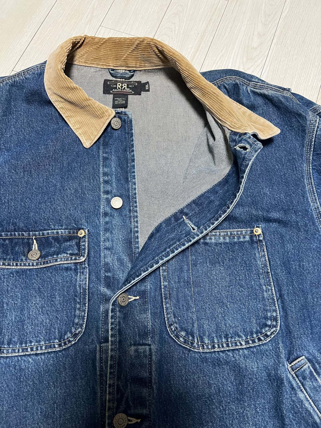 90s더블알엘 RRL 코듀로이카라 데님자켓 XXL 상품이미지5