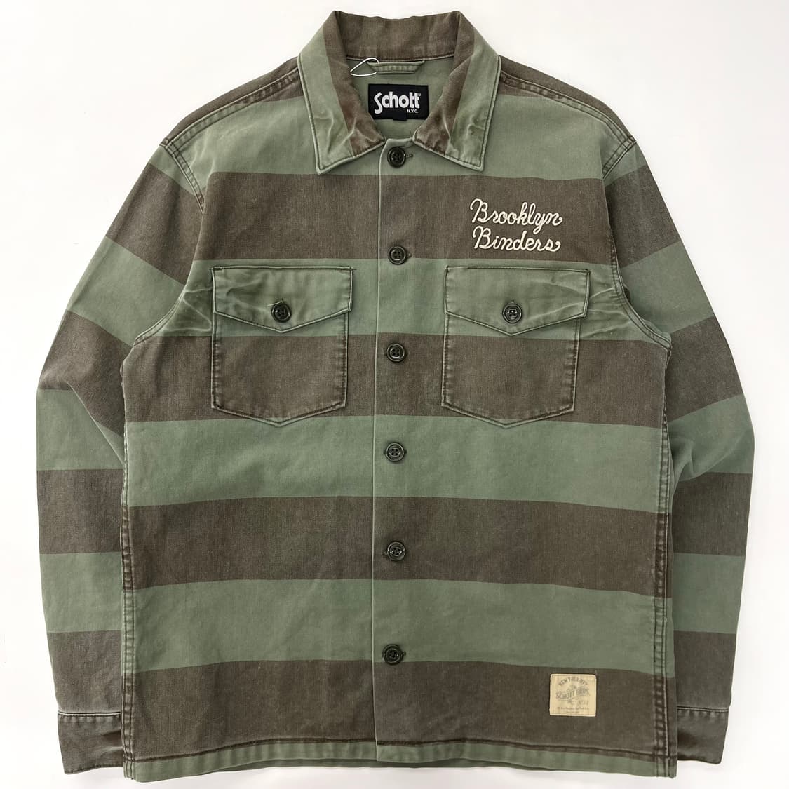 Schott 쇼트 카키 스트라이프 코튼 자켓 상품이미지1