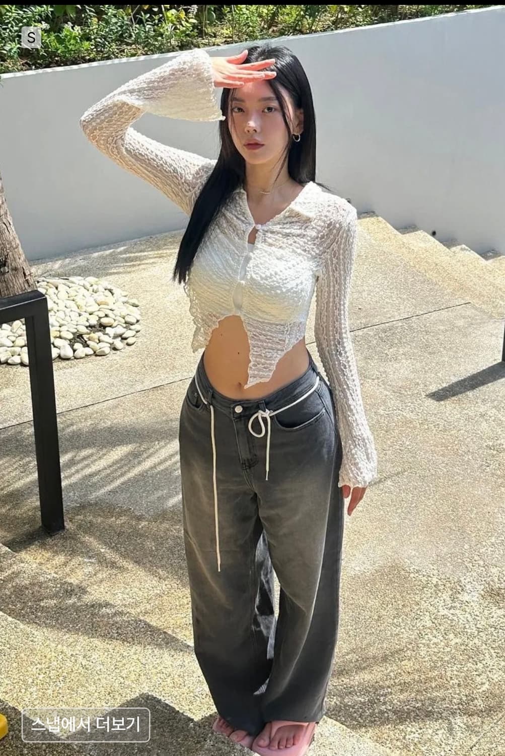 익스파이어드걸 클로이 레이스 블라우스 크림 상품이미지2