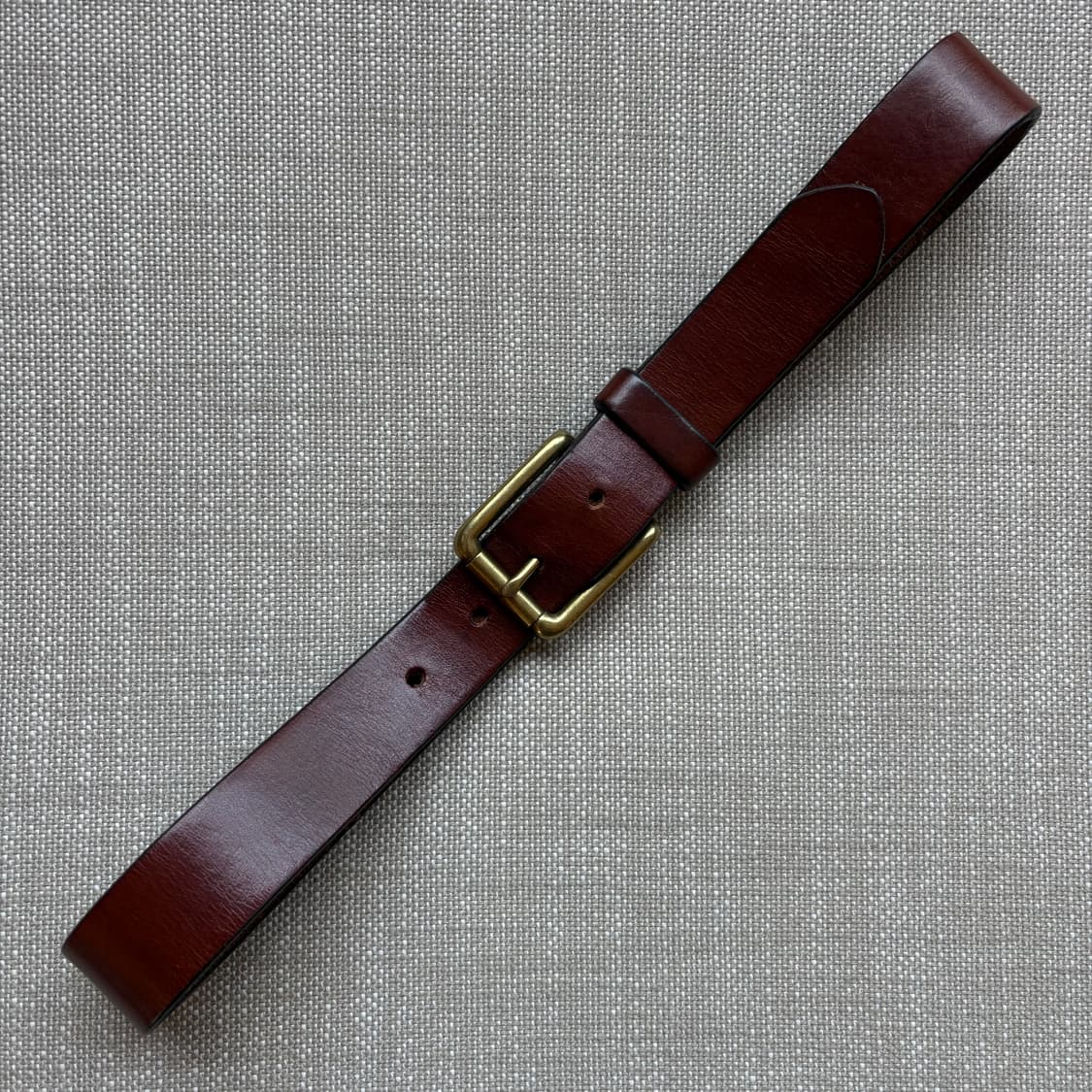 (30) 90s USA GAP 위스키 브라운 레더 솔리드 브라스 벨트 상품이미지3