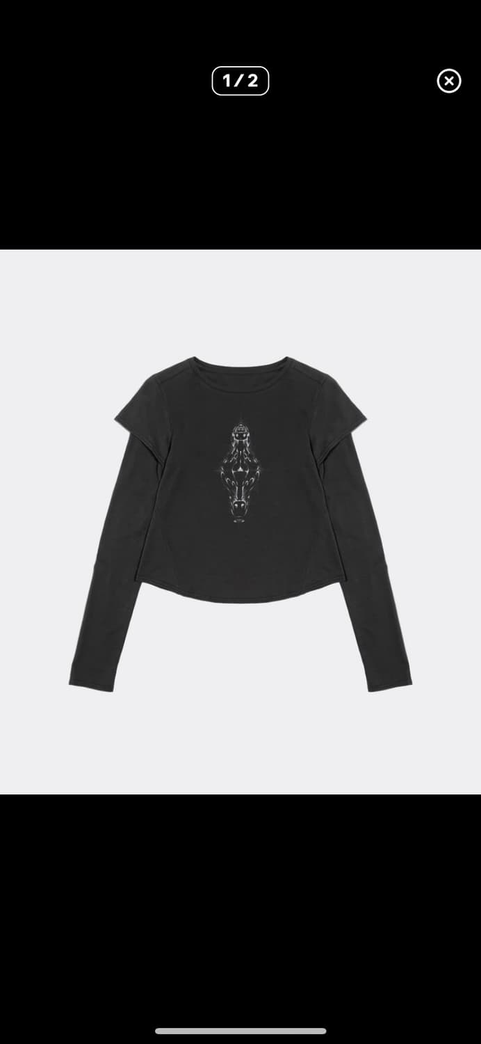 코이세이오 레이어드 롱슬리브 차콜 상품이미지1