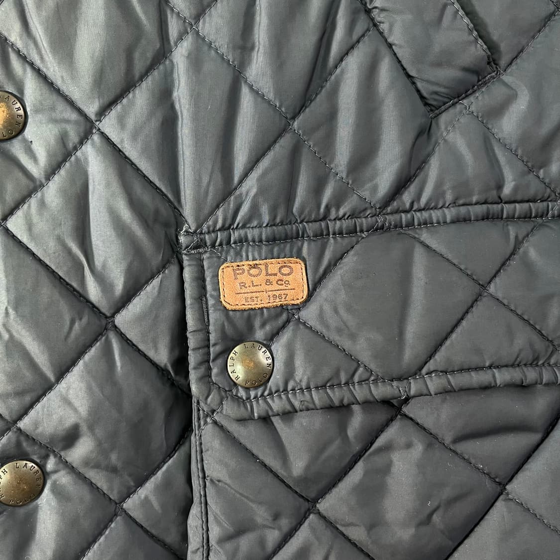 100 폴로랄프로렌 레더 패치 퀄팅 패딩 자켓 상품이미지4