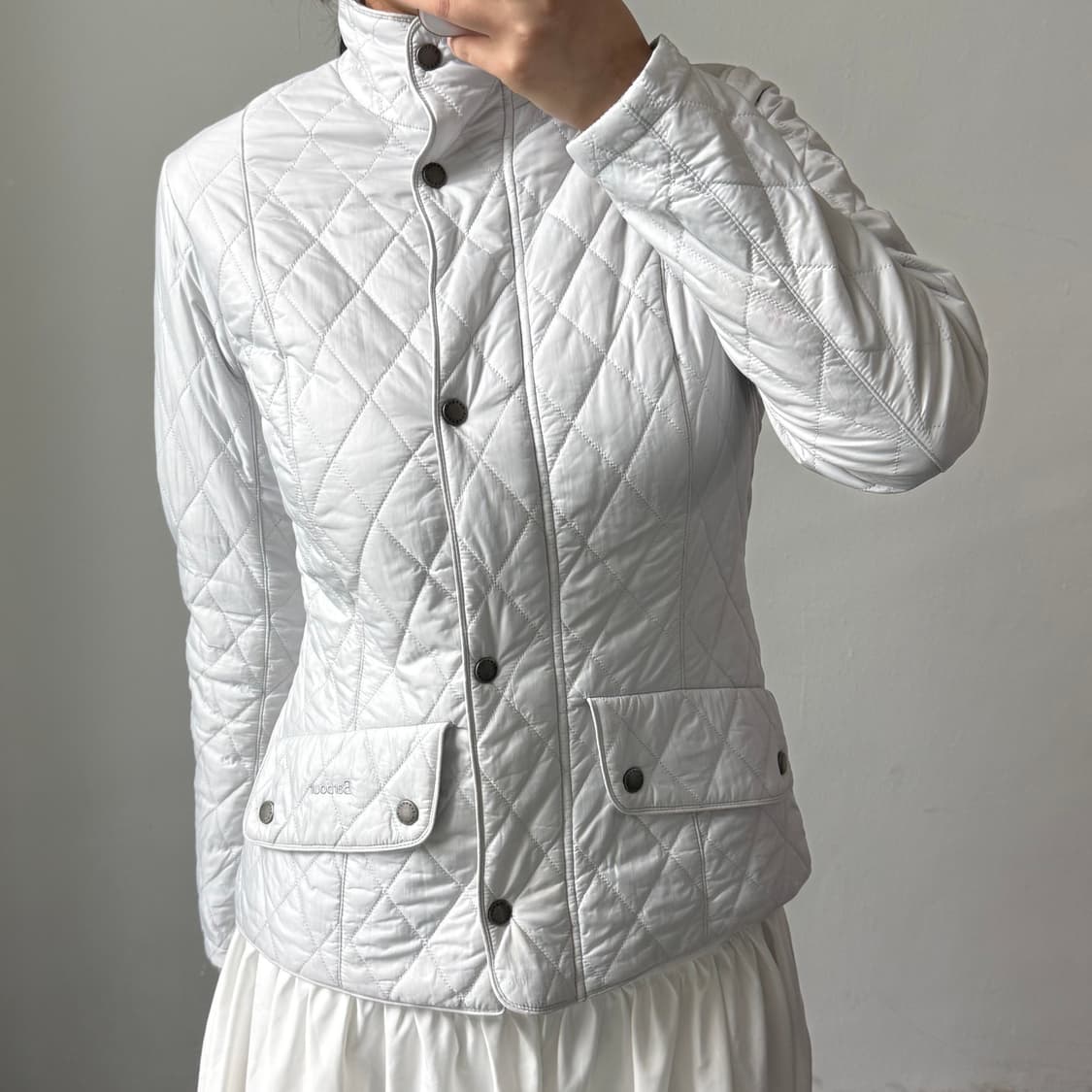 [38] 바버 연그레이 퀄팅 자켓 상품이미지2