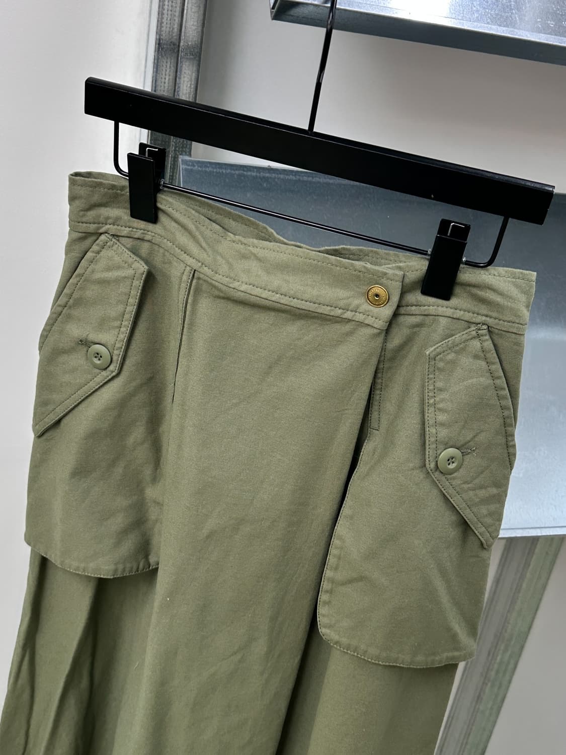 soft khaki wrap maxi skirt 상품이미지5