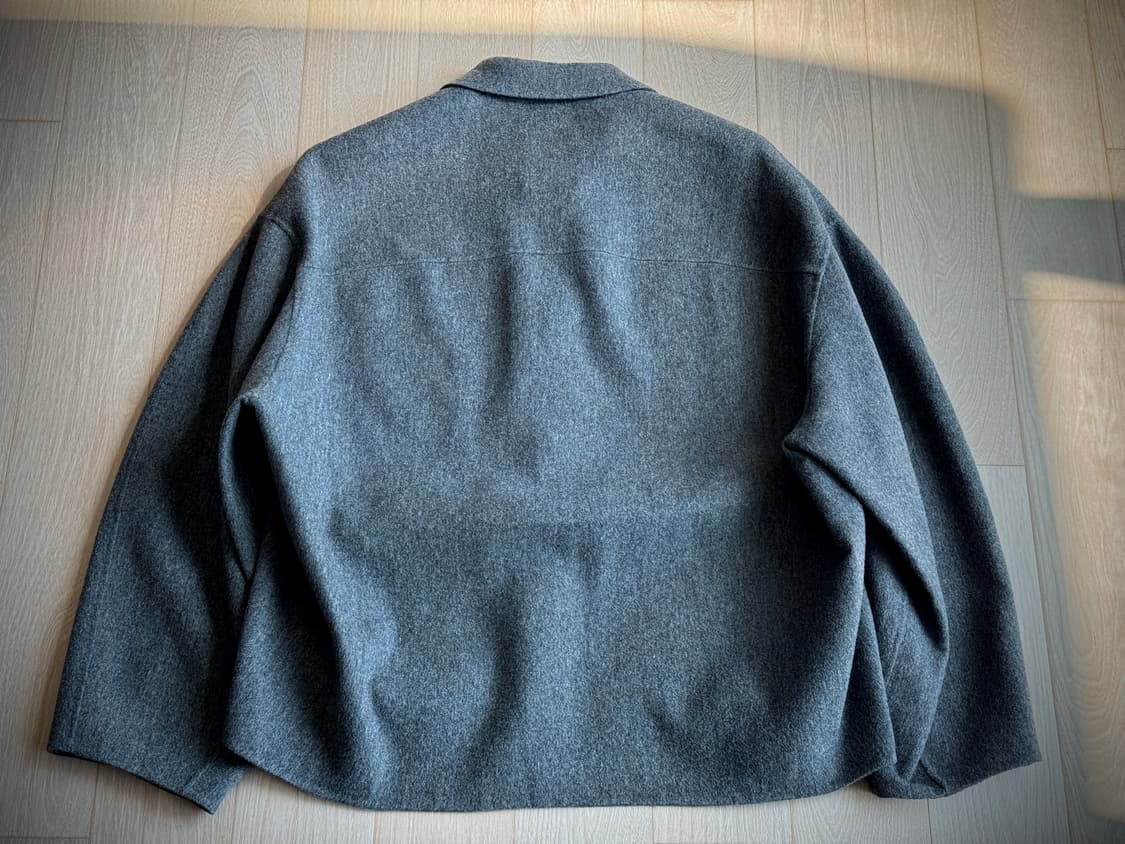 [LE17SEPTEMBRE] 울 미니멀 쇼트 블루종 (멜란지 그레이) 상품이미지2