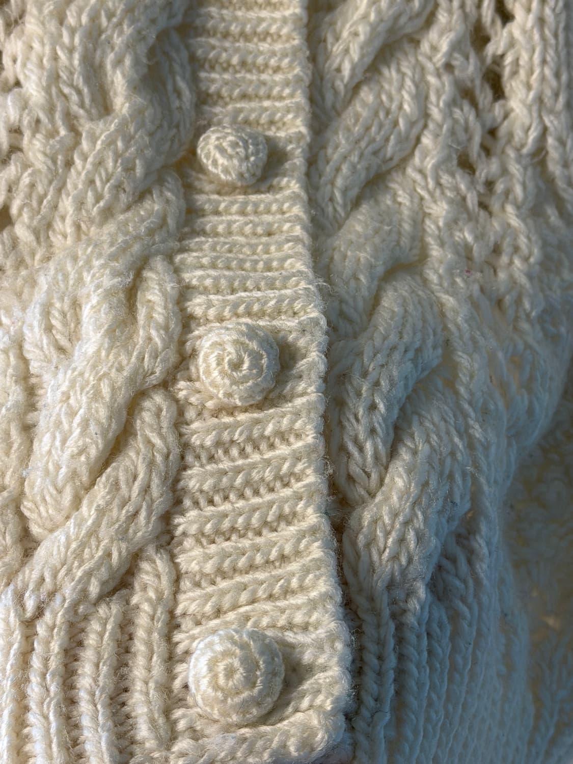 일본빈티지 화이트 꽈배기 니트가디건 상품이미지8