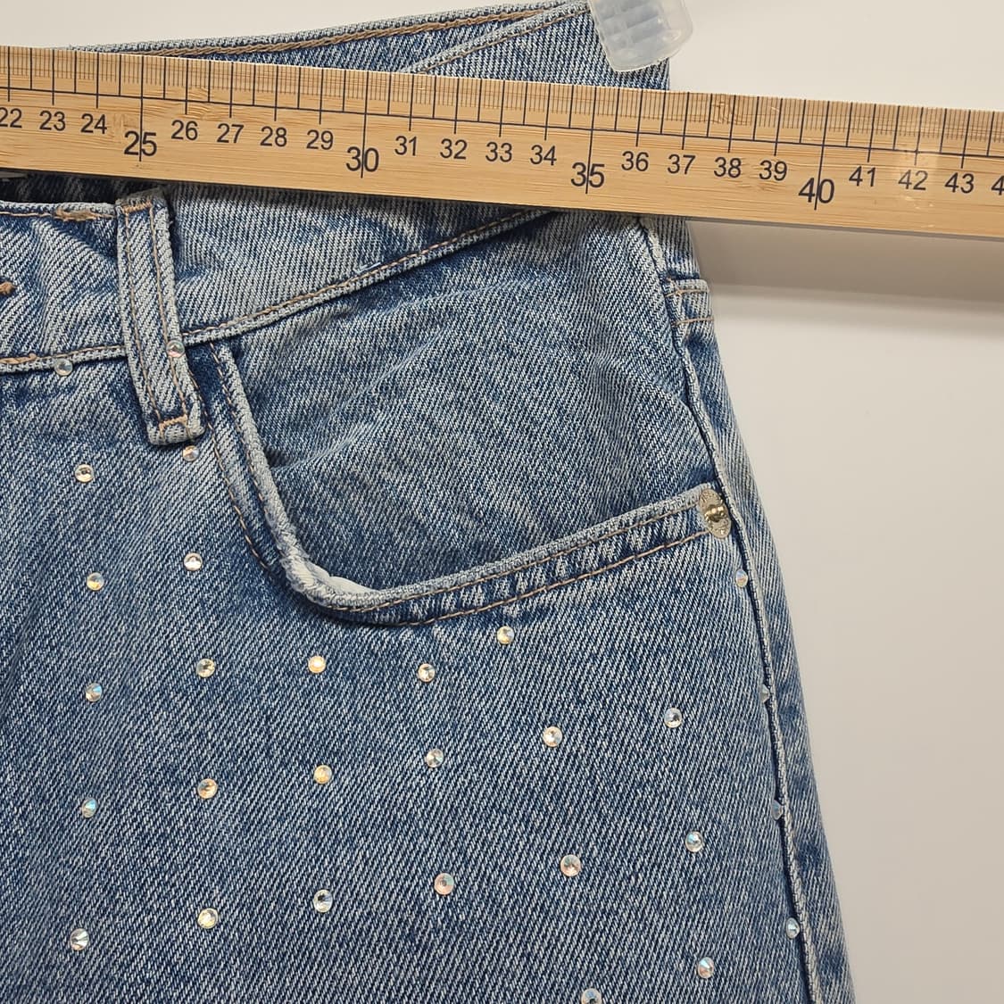 ZARA 스톤 장식 여성 데님 팬츠 EUR 36 상품이미지6