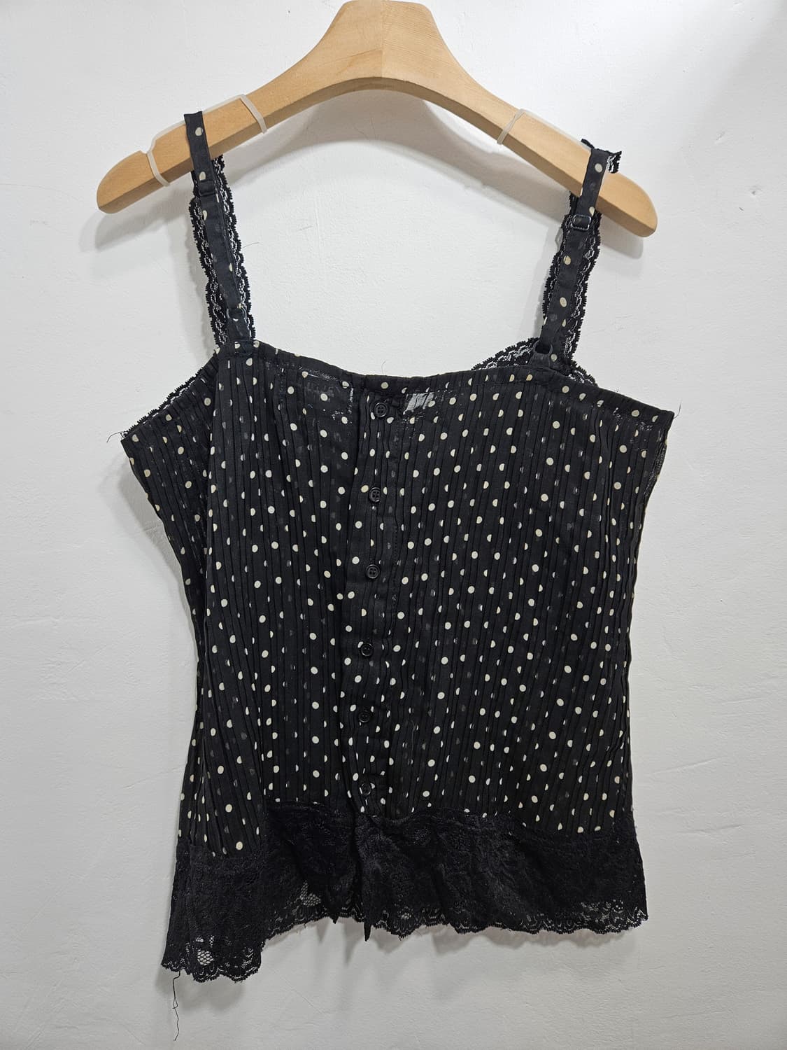 블랙 도트 슬리브리스 탑 상품이미지8