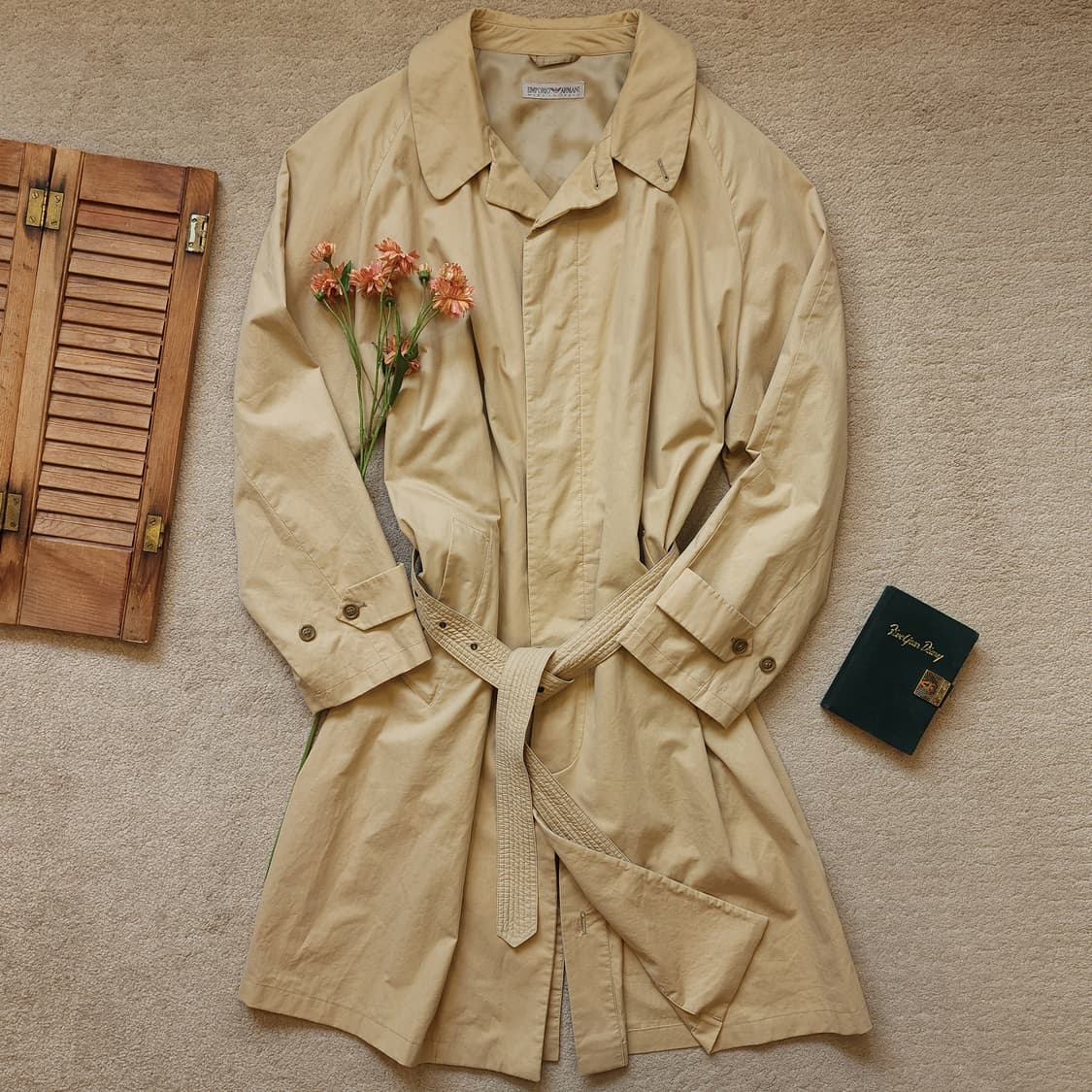 90s 엠포리오 아르마니 벨티드 싱글 트렌치 코트 L 상품이미지1