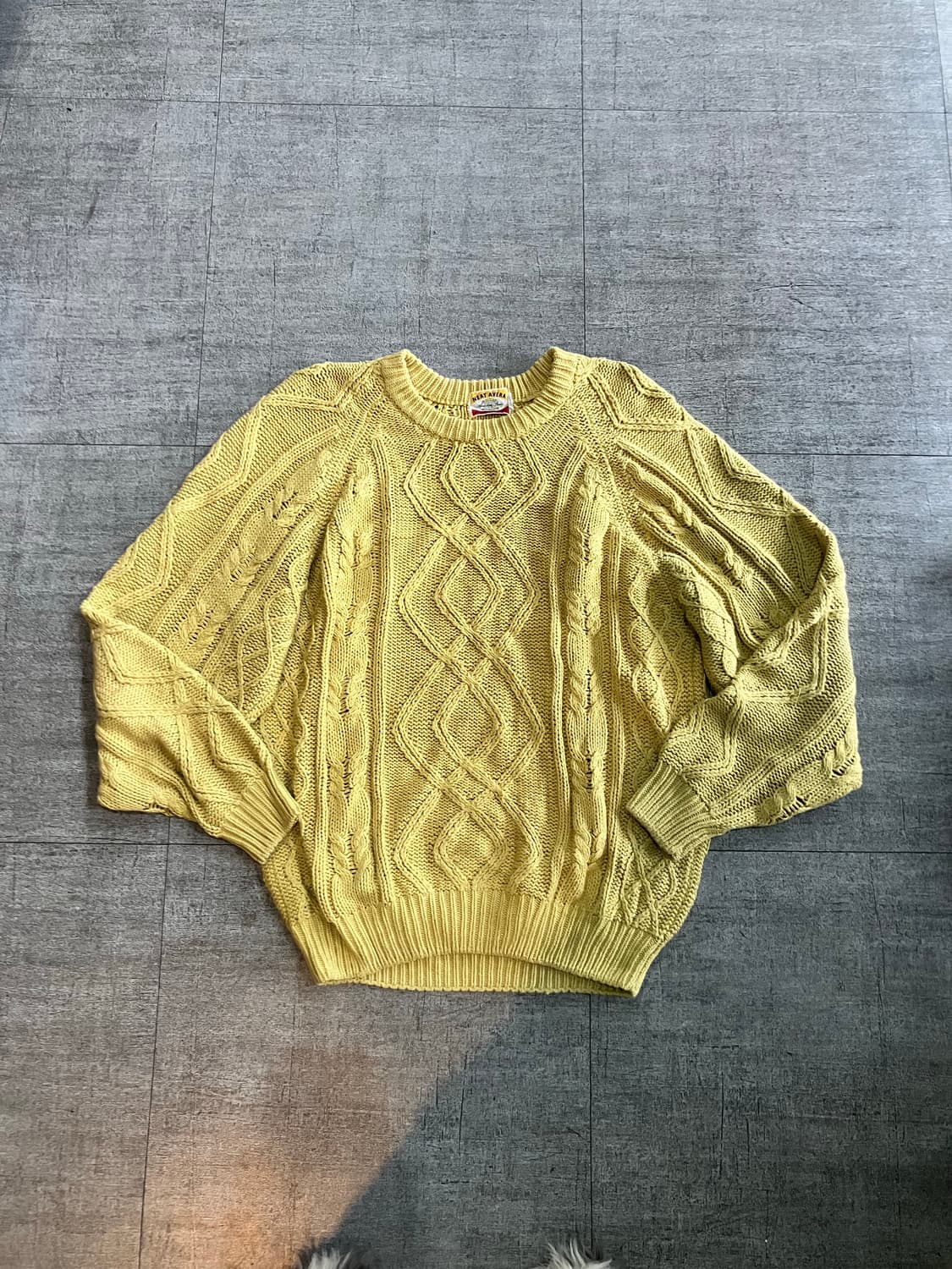 아메리칸 Neatavera 올드스쿨아메카지 대대장 니트스웨터 옐로우 상품이미지1