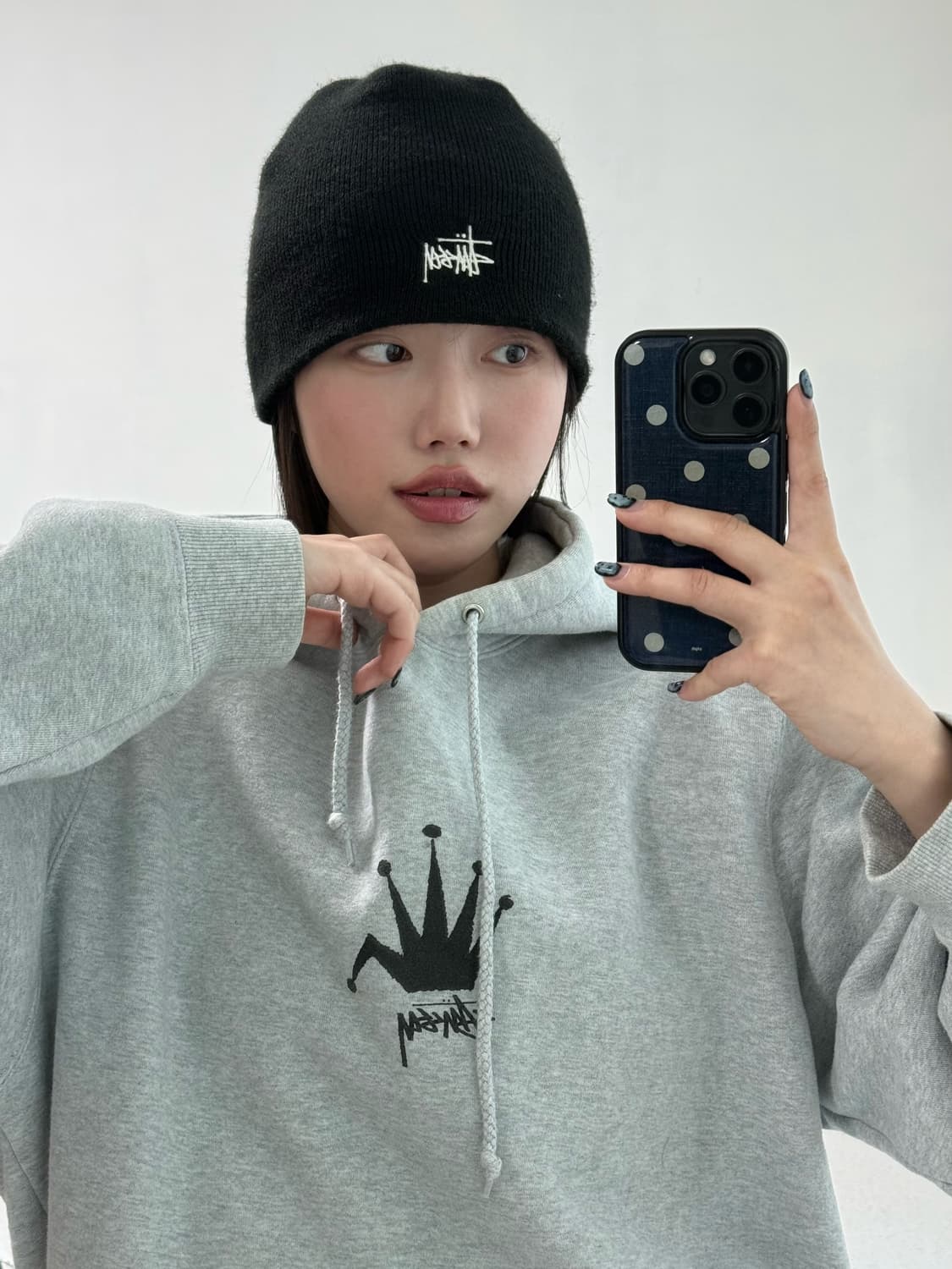 스투시 블랙 로고 비니 상품이미지1