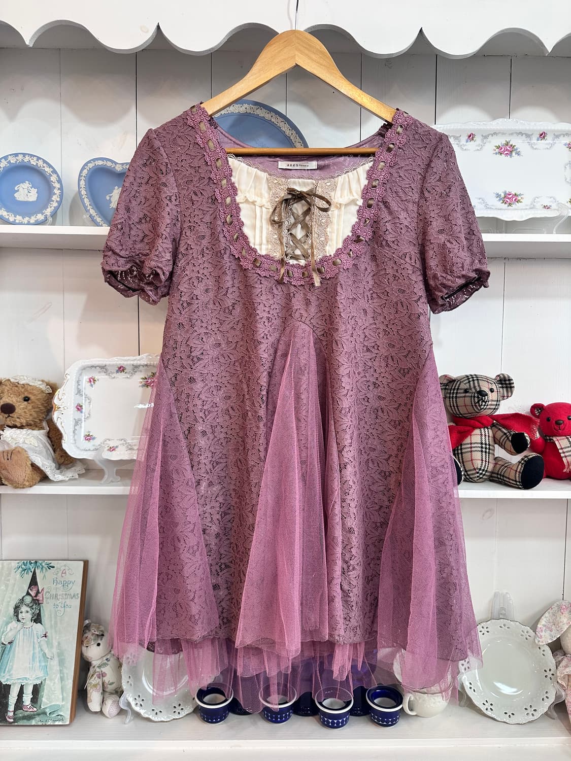 axes femme(악시즈팜) 튤 오버레이 원피스  상품이미지1