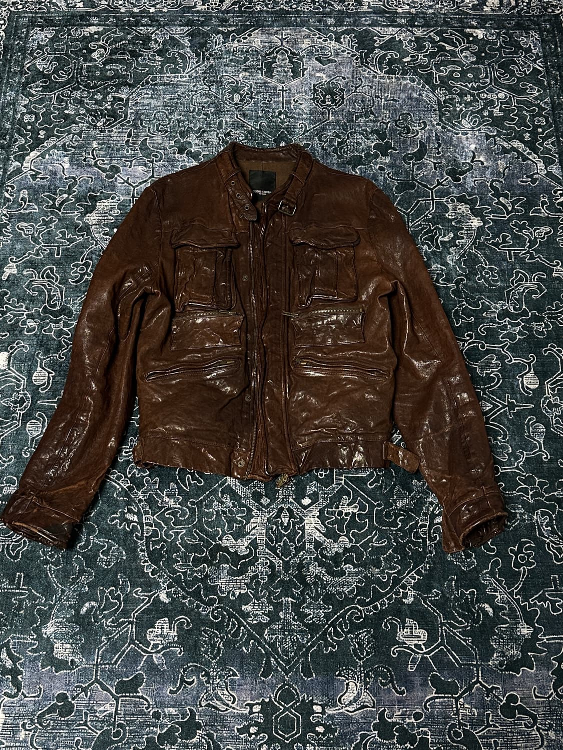 Brown lambskin Leather jacket 상품이미지1