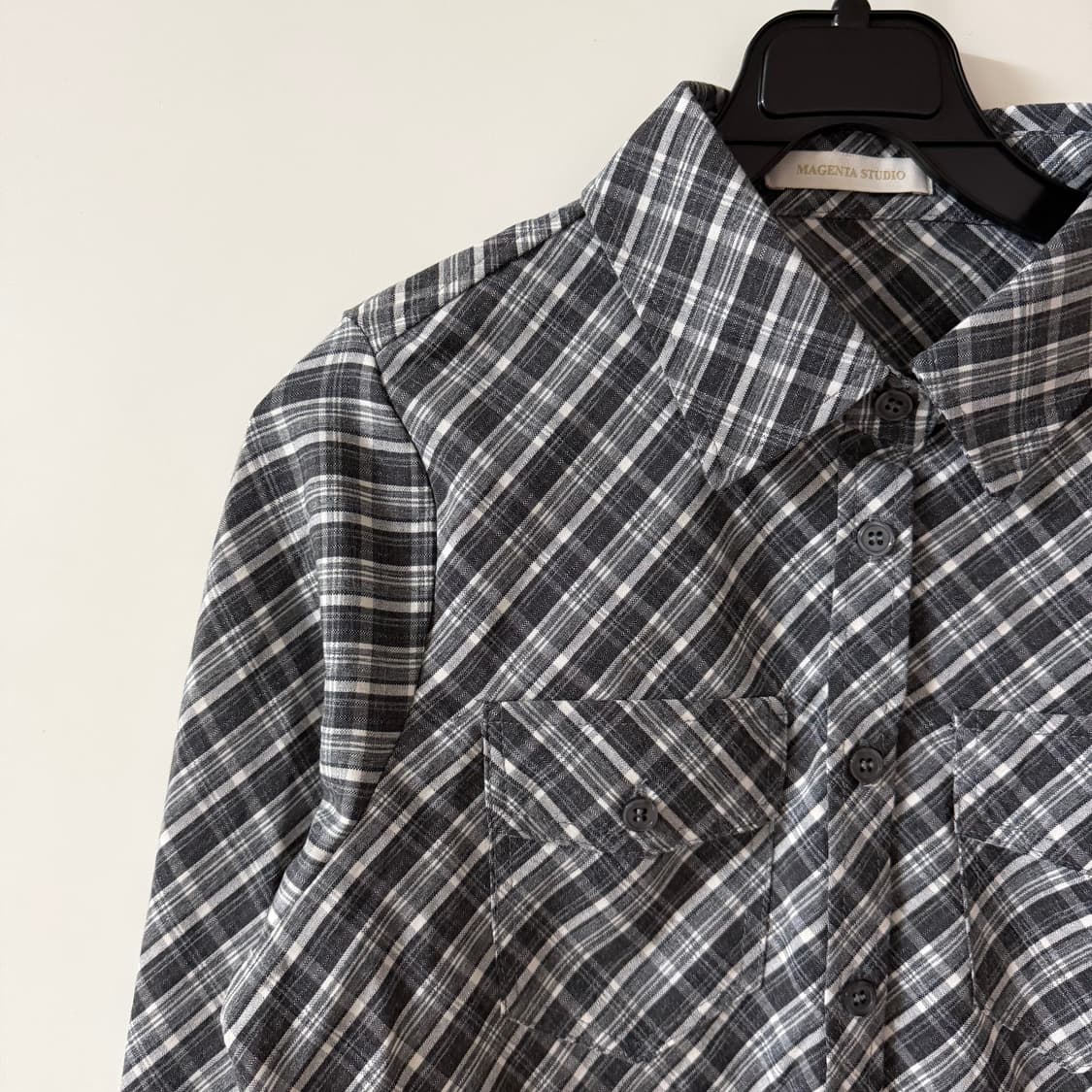 새상품 여자 체크 긱시크 남방 상품이미지2