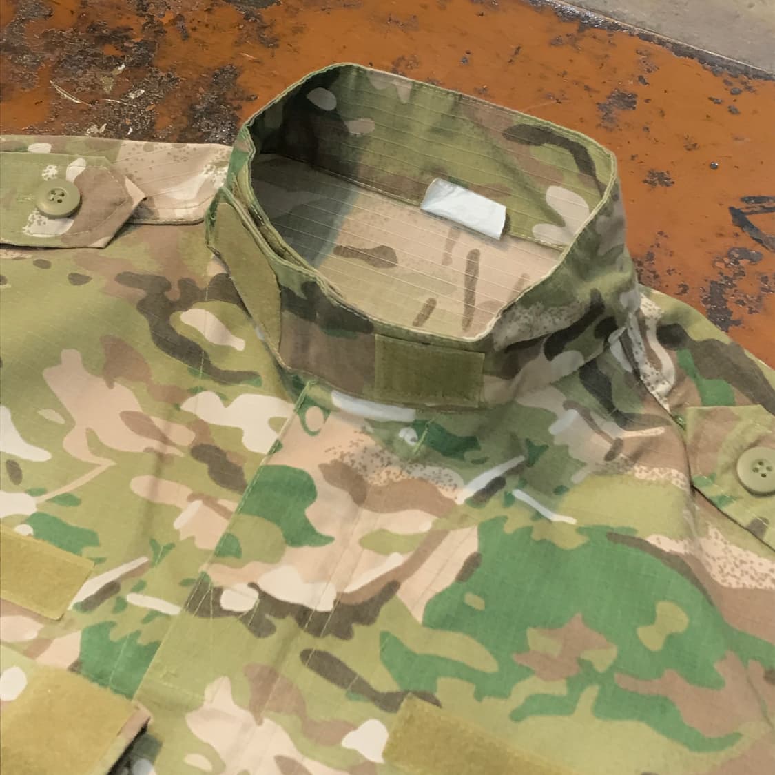 밀리터리 빈티지 카모플라쥬 투웨이 집업 립스탑 자켓 남성 110 사이즈 상품이미지4