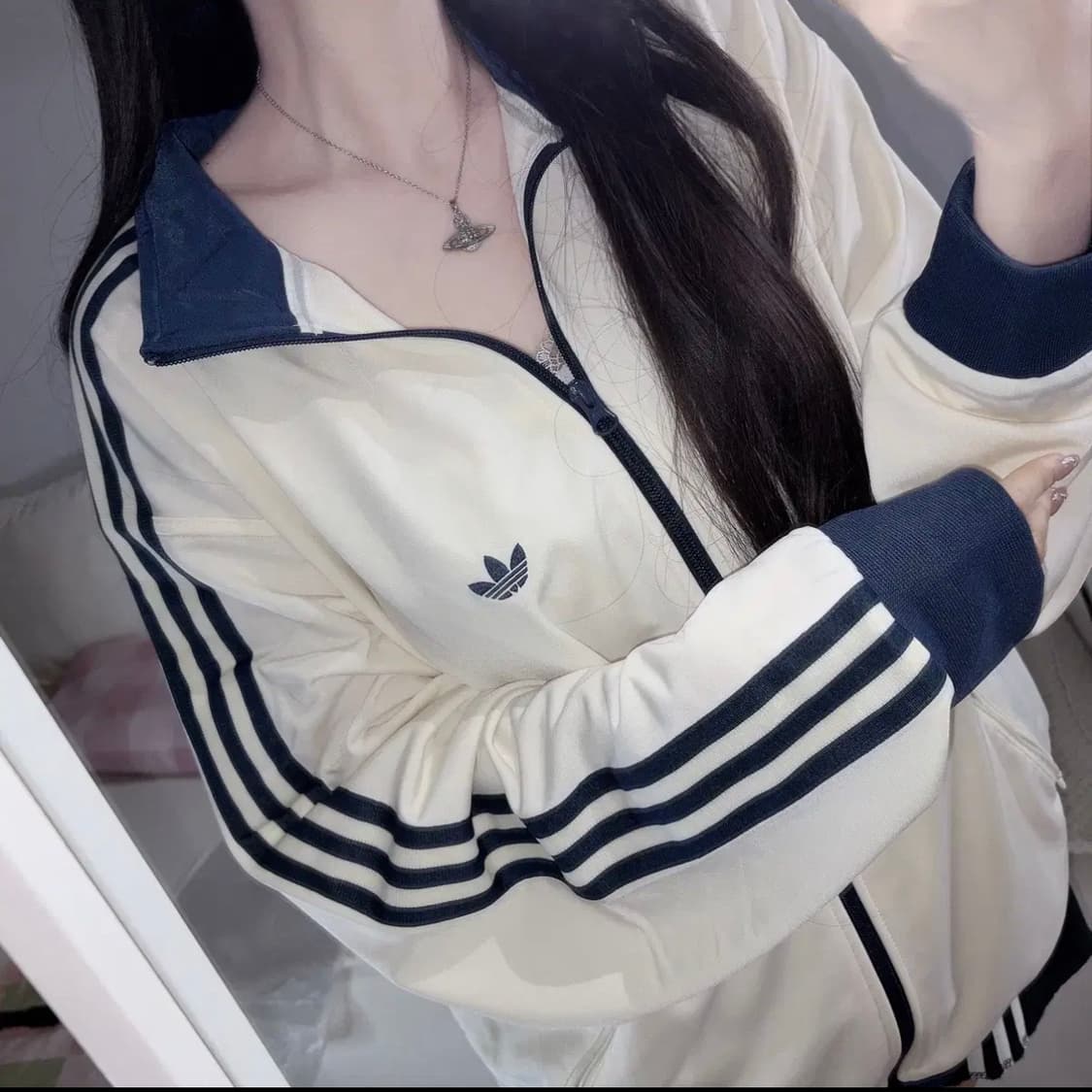 아디다스 BB 트랙탑 네이비 크림 화이트 져지 KC3335 상품이미지2