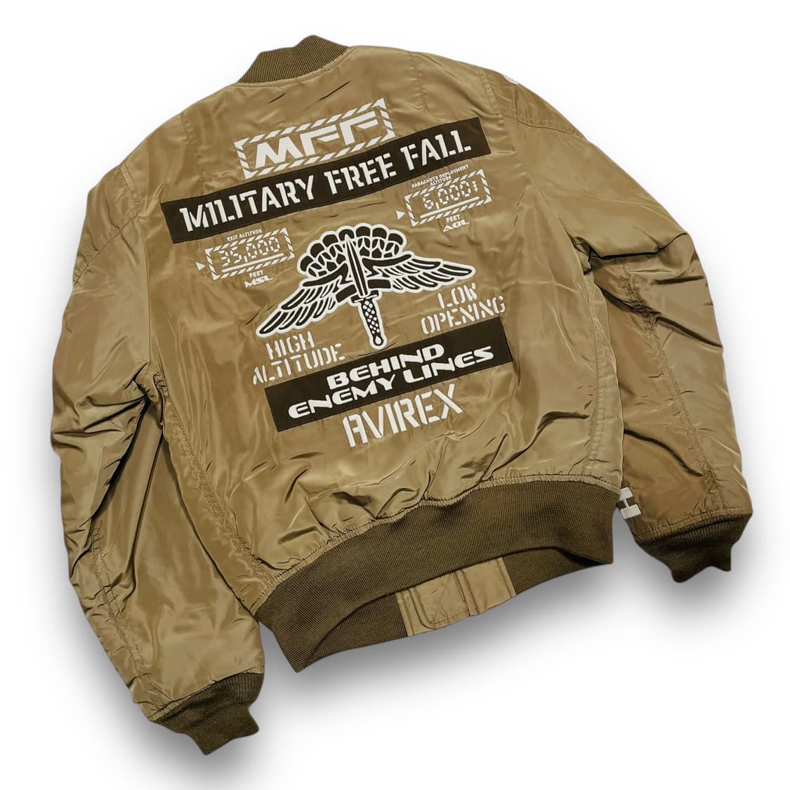 아비렉스 M.F.F ARMY MA-1 항공 점퍼 베이지/버건디 상품이미지4